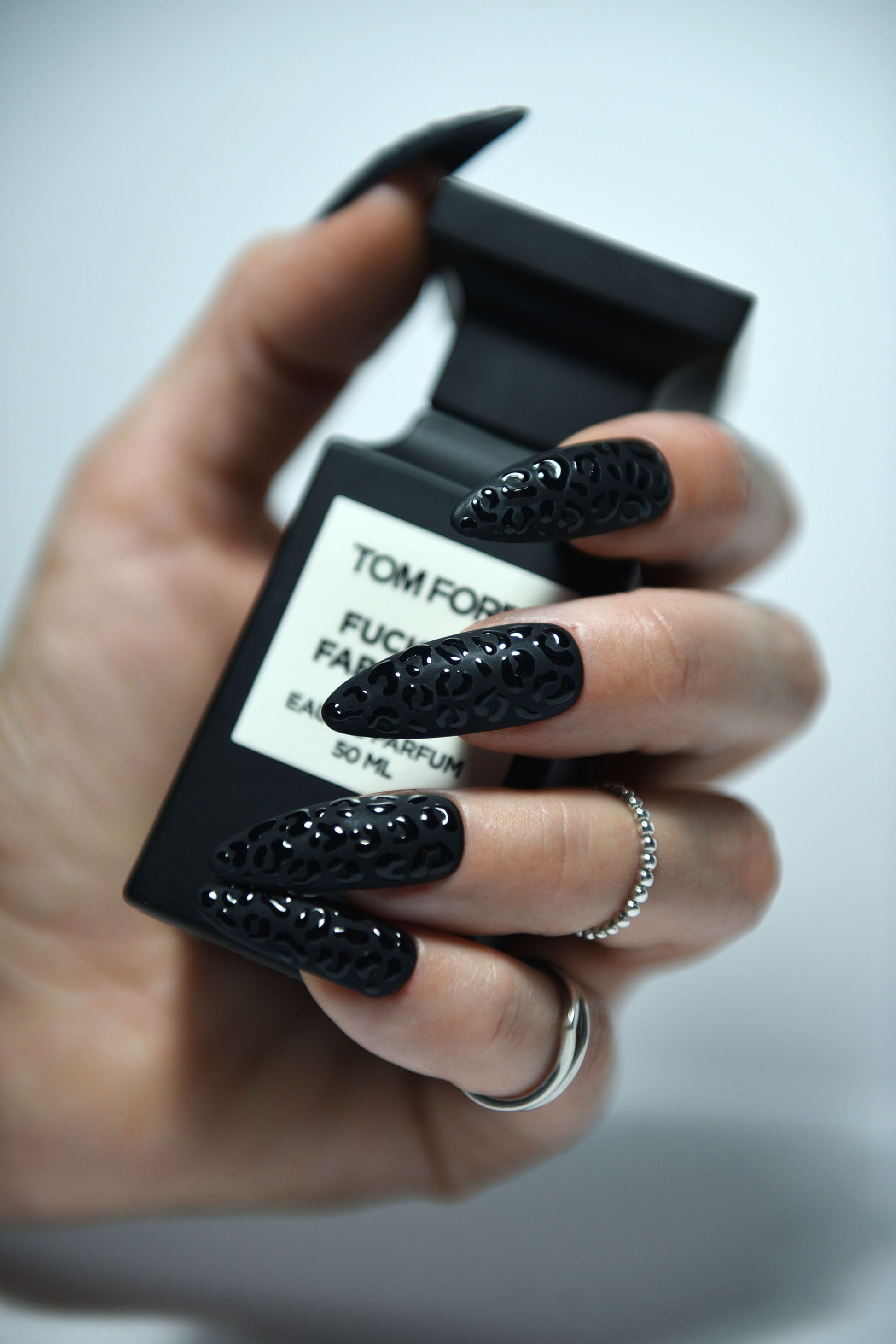 BLACK LEOPARD – Luxury Handmade Reusable Press On Nails