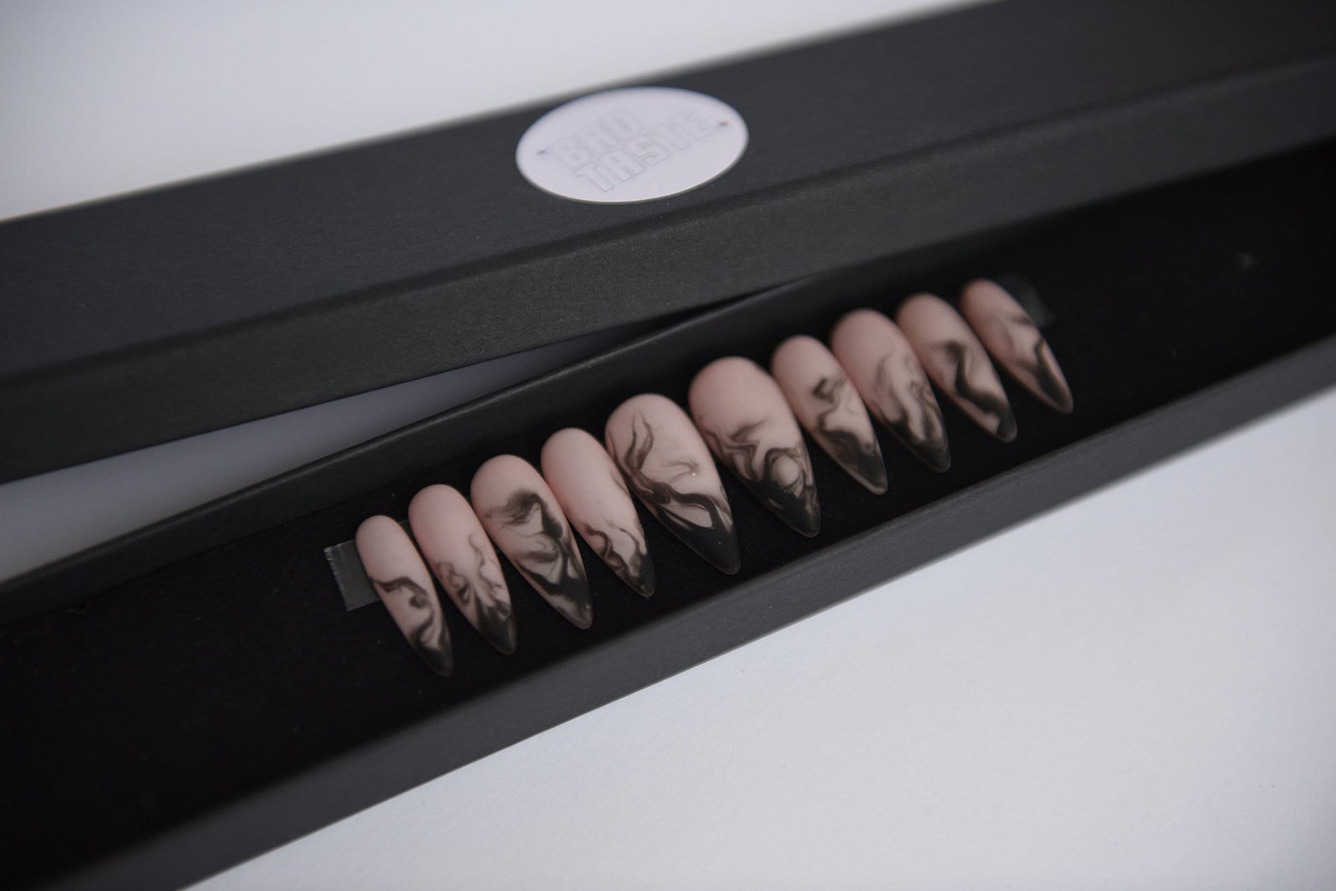 SMOKE | Matte | Handpainted press on nails | CUSTOM fake nails | Stiletto Oval Almond Square Coffin Balerina | Long Medium Short