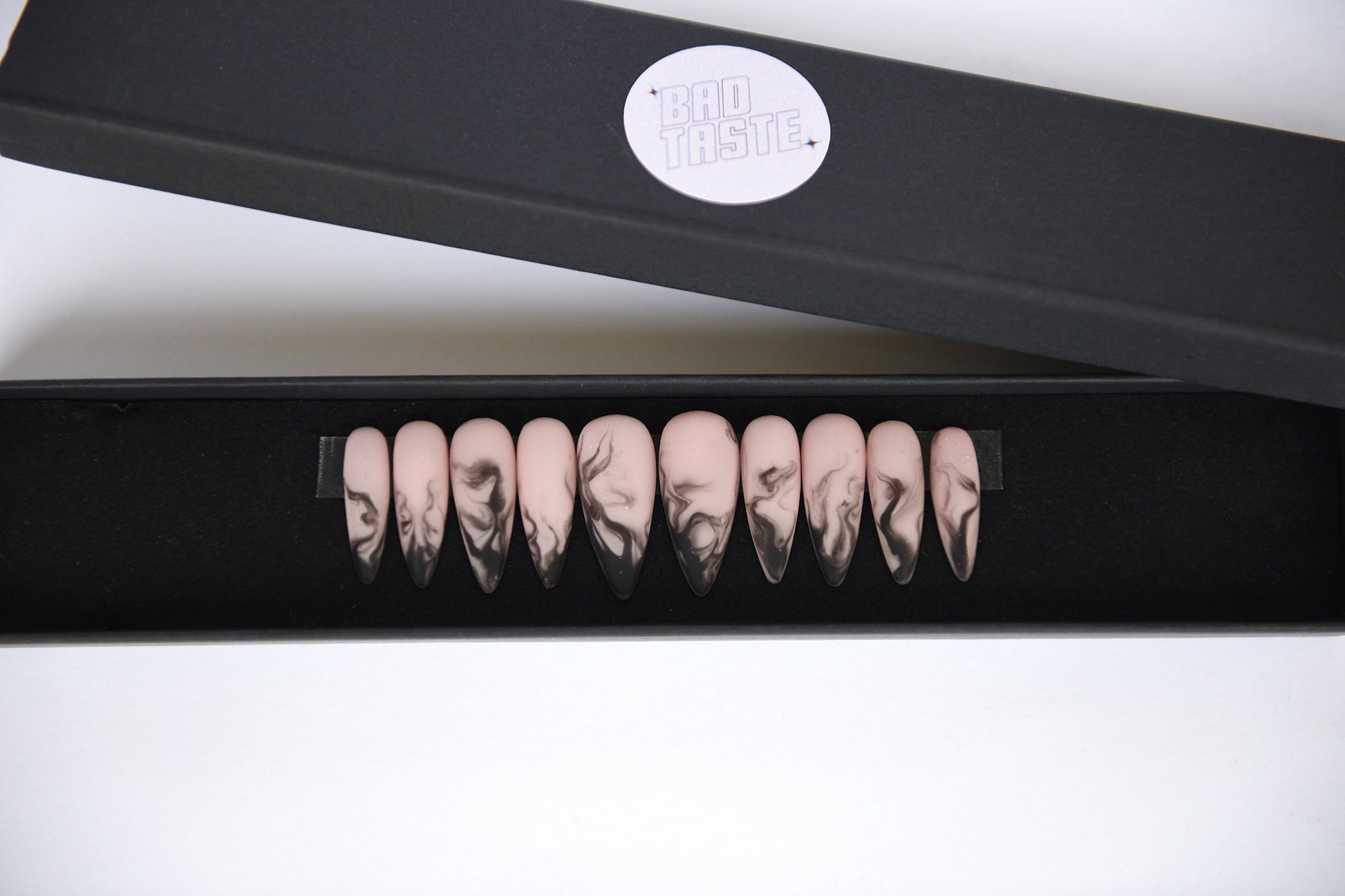 SMOKE | Matte | Handpainted press on nails | CUSTOM fake nails | Stiletto Oval Almond Square Coffin Balerina | Long Medium Short