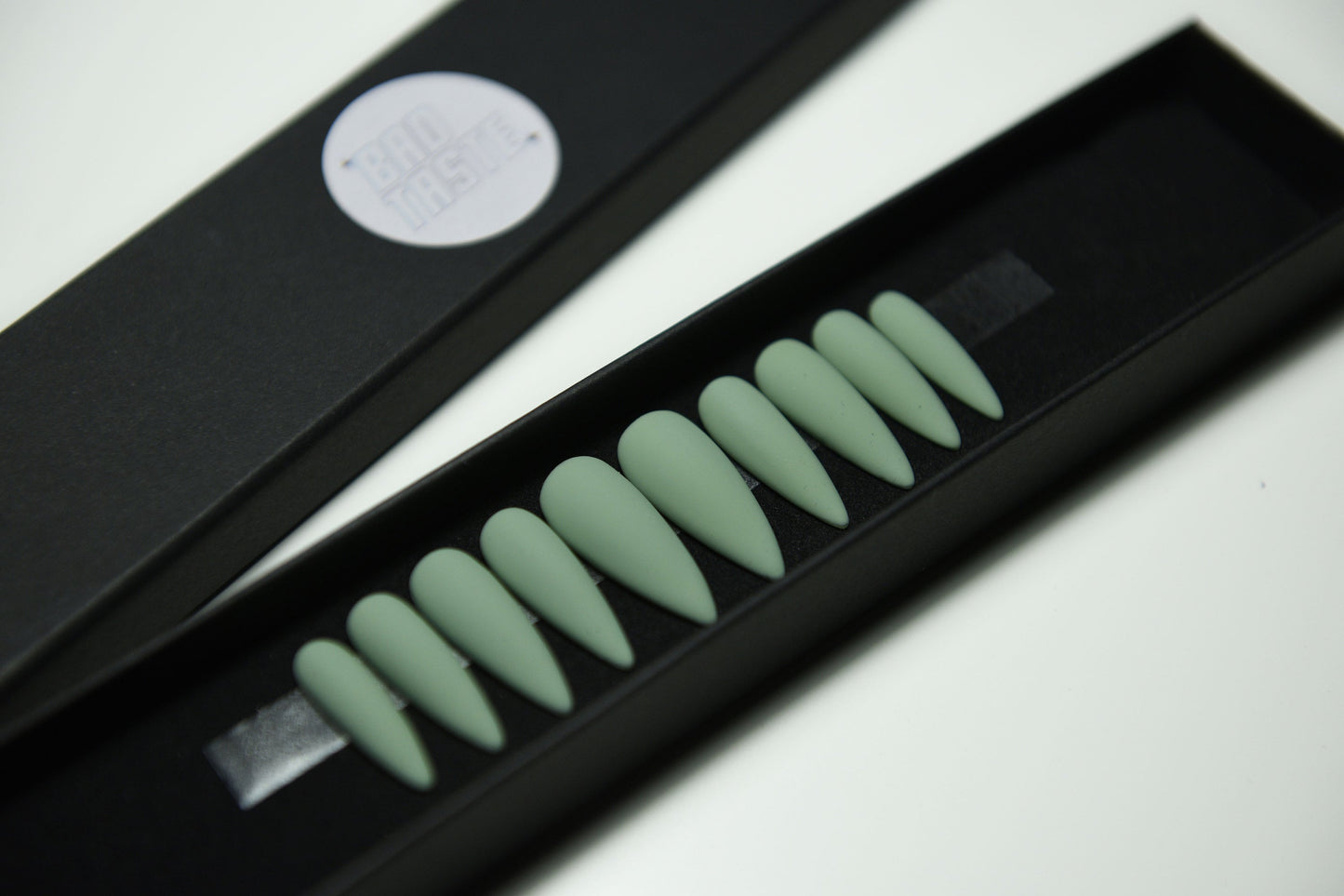 MATCHA GREEN – Matte Green Press On Nails | Handmade Reusable Fake Nails