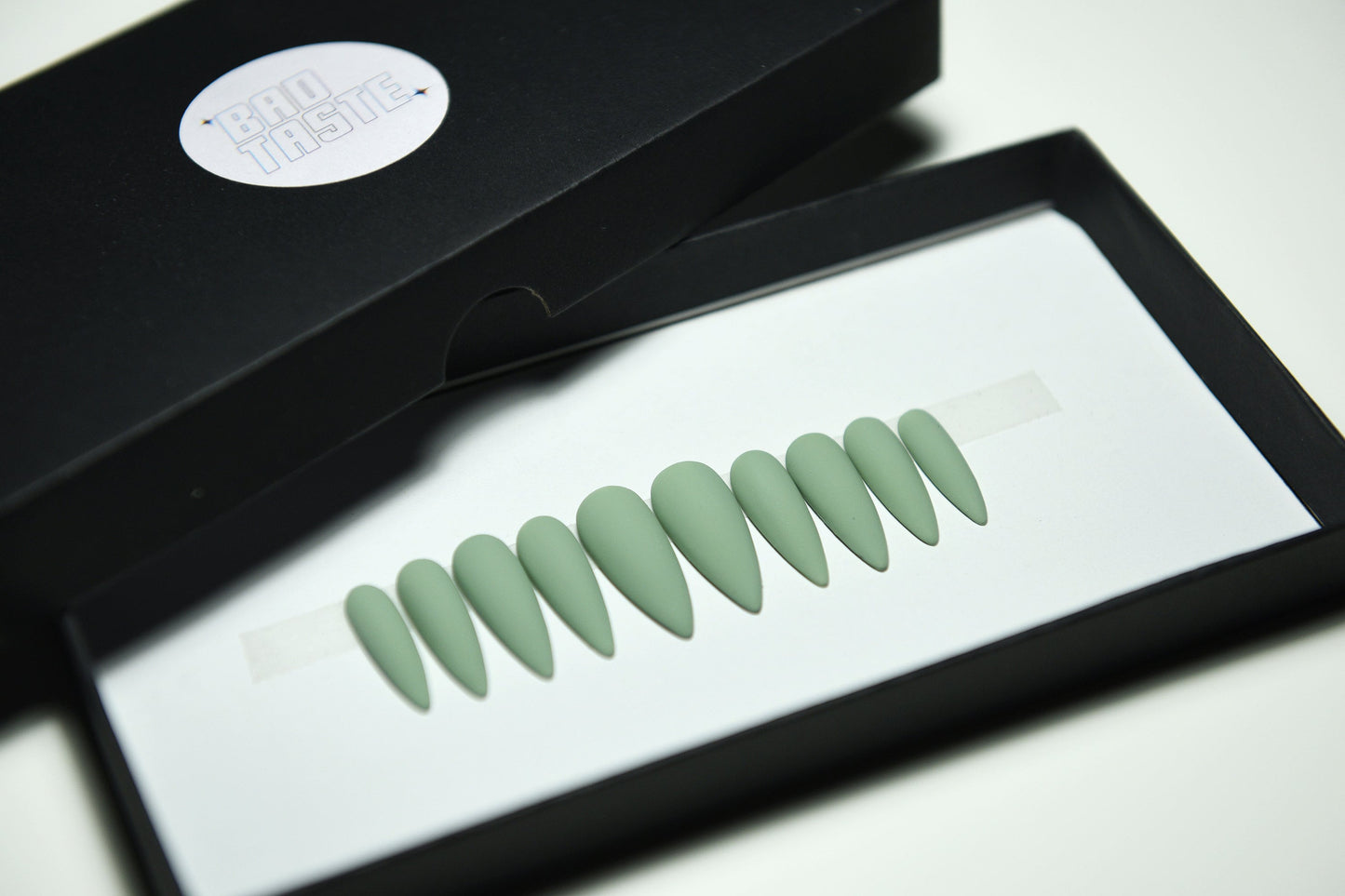 MATCHA GREEN – Matte Green Press On Nails | Handmade Reusable Fake Nails