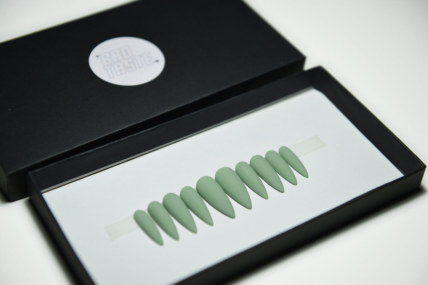 MATCHA GREEN – Matte Green Press On Nails | Handmade Reusable Fake Nails