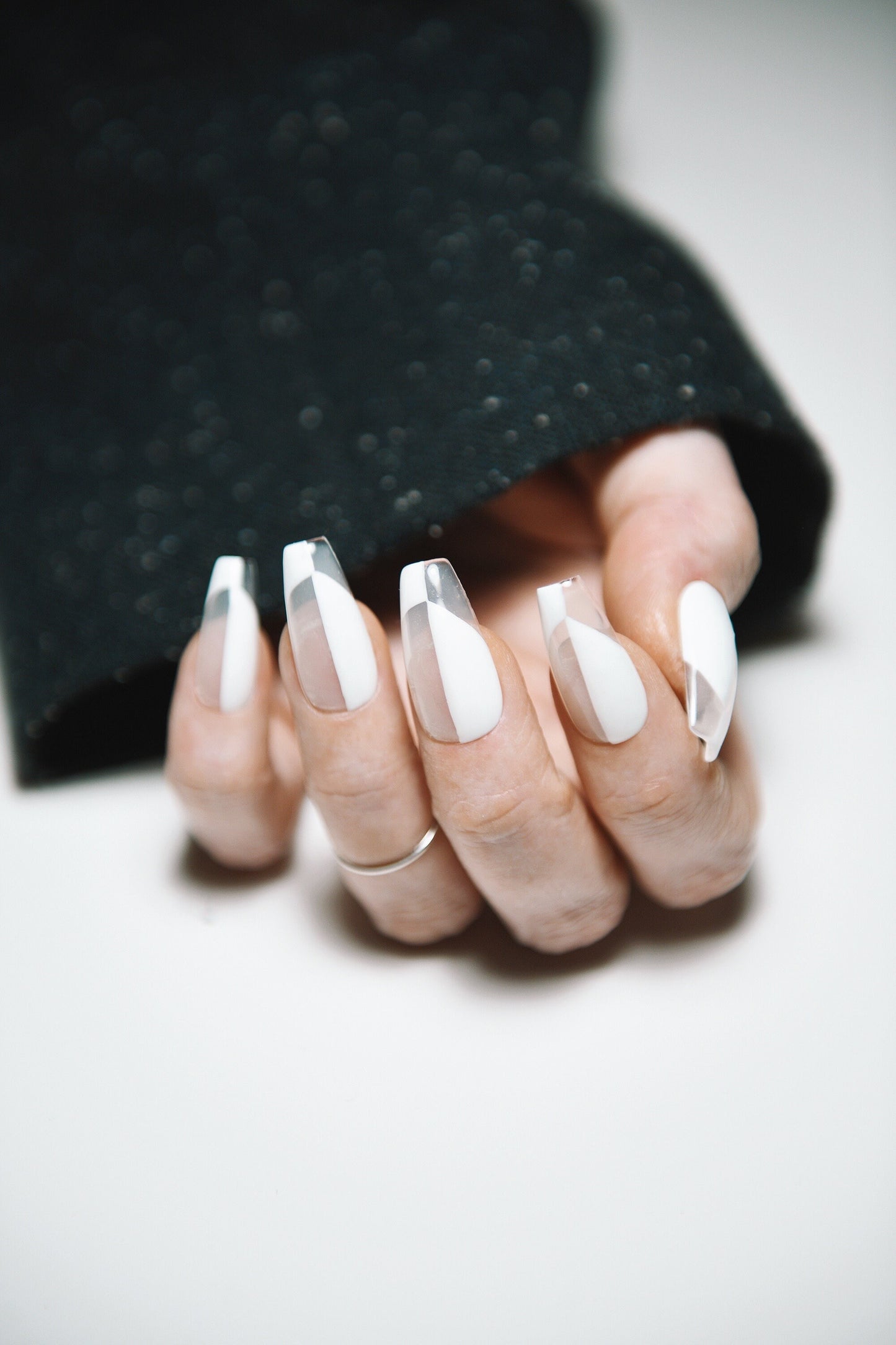 ART DECO FRENCH | Glossy or Matte | Handpainted press on nails | Stiletto Oval Almond Square Coffin Balerina | Long Medium Short