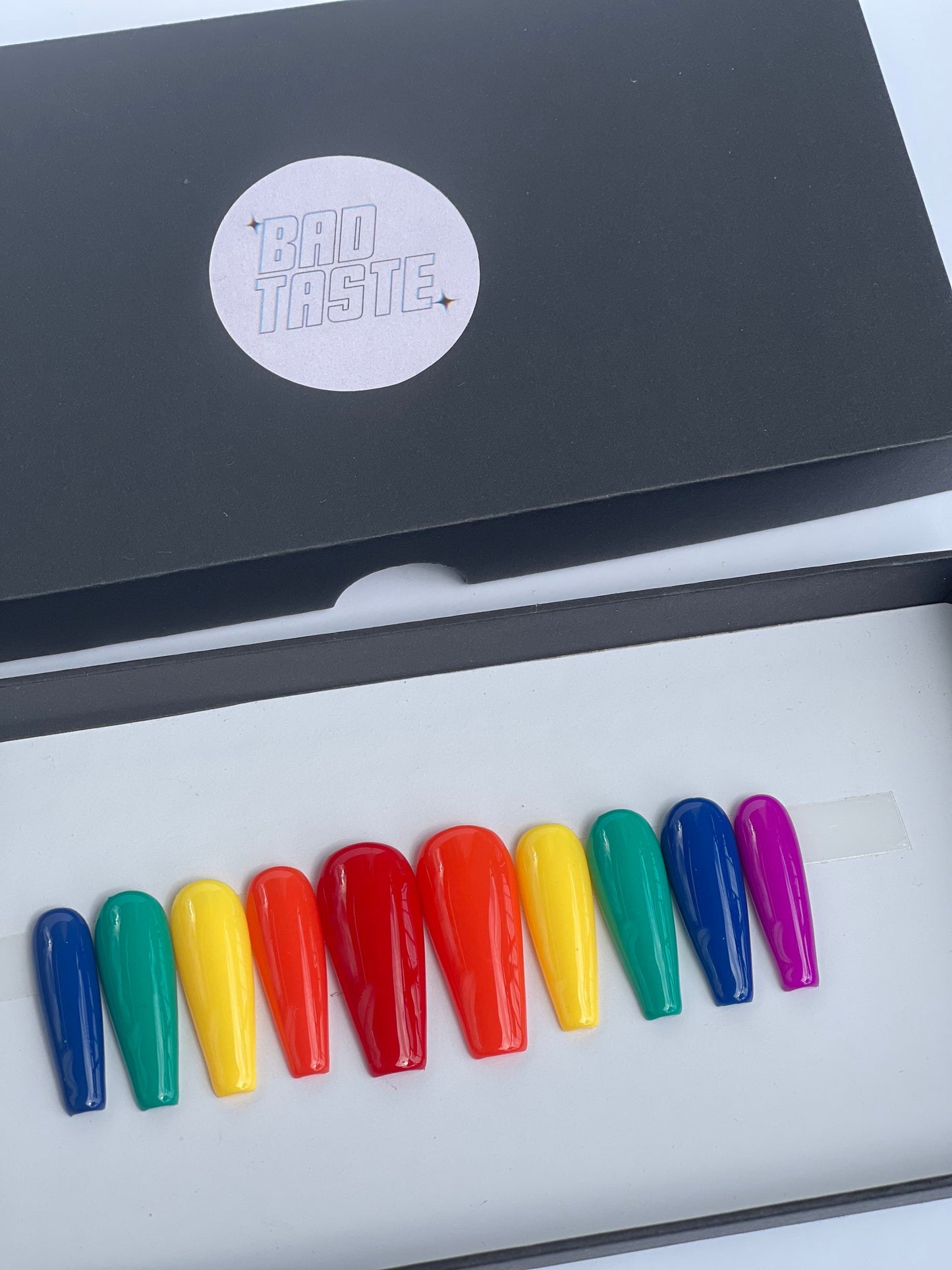 LGBT+ Pride Rainbow Nails – Handmade Reusable Press On Nail Set | Custom Colors