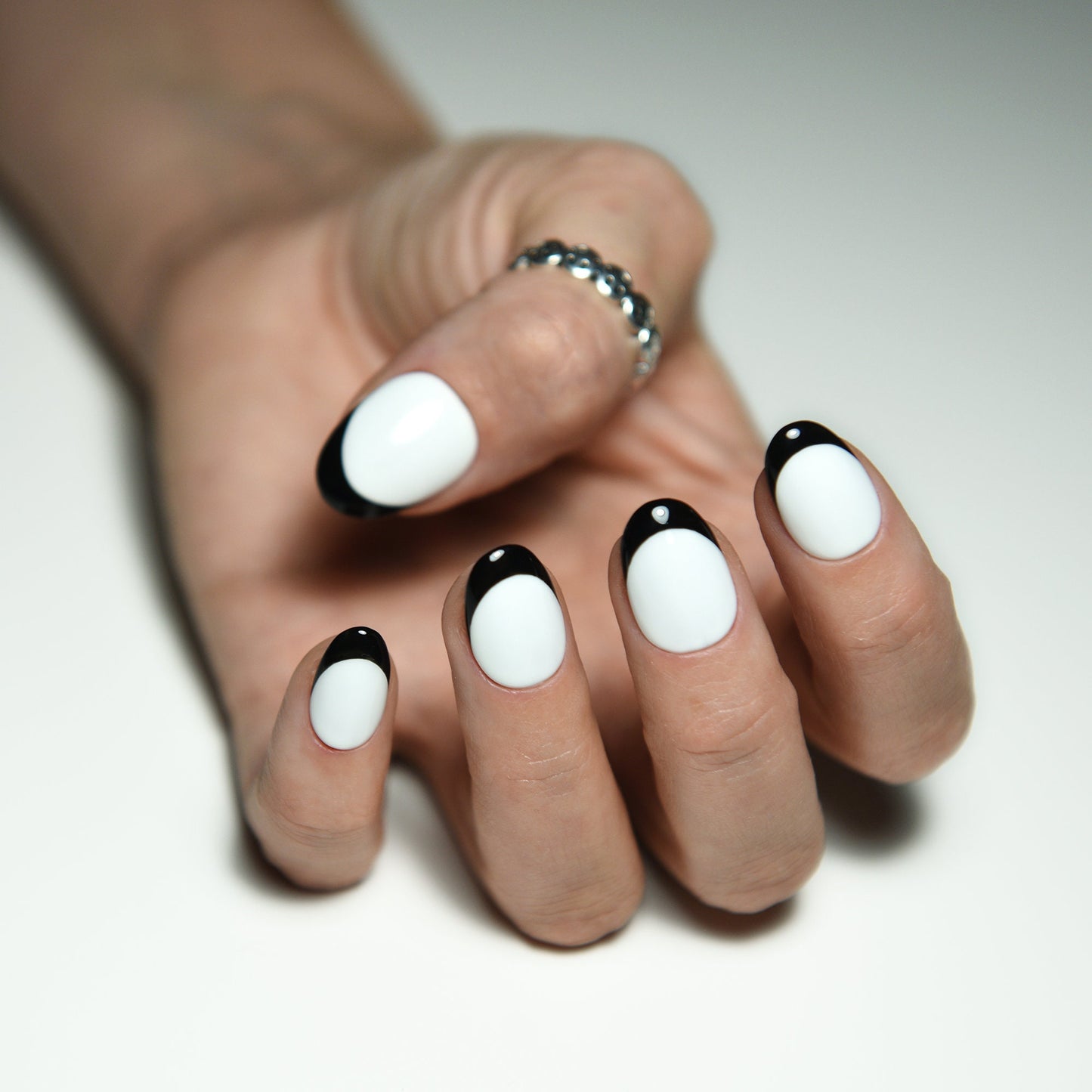 Selena Y2K Negative French Press-On Nails | Luxury Handmade Reusable Set | Glossy or Matte | Custom Shape & Length