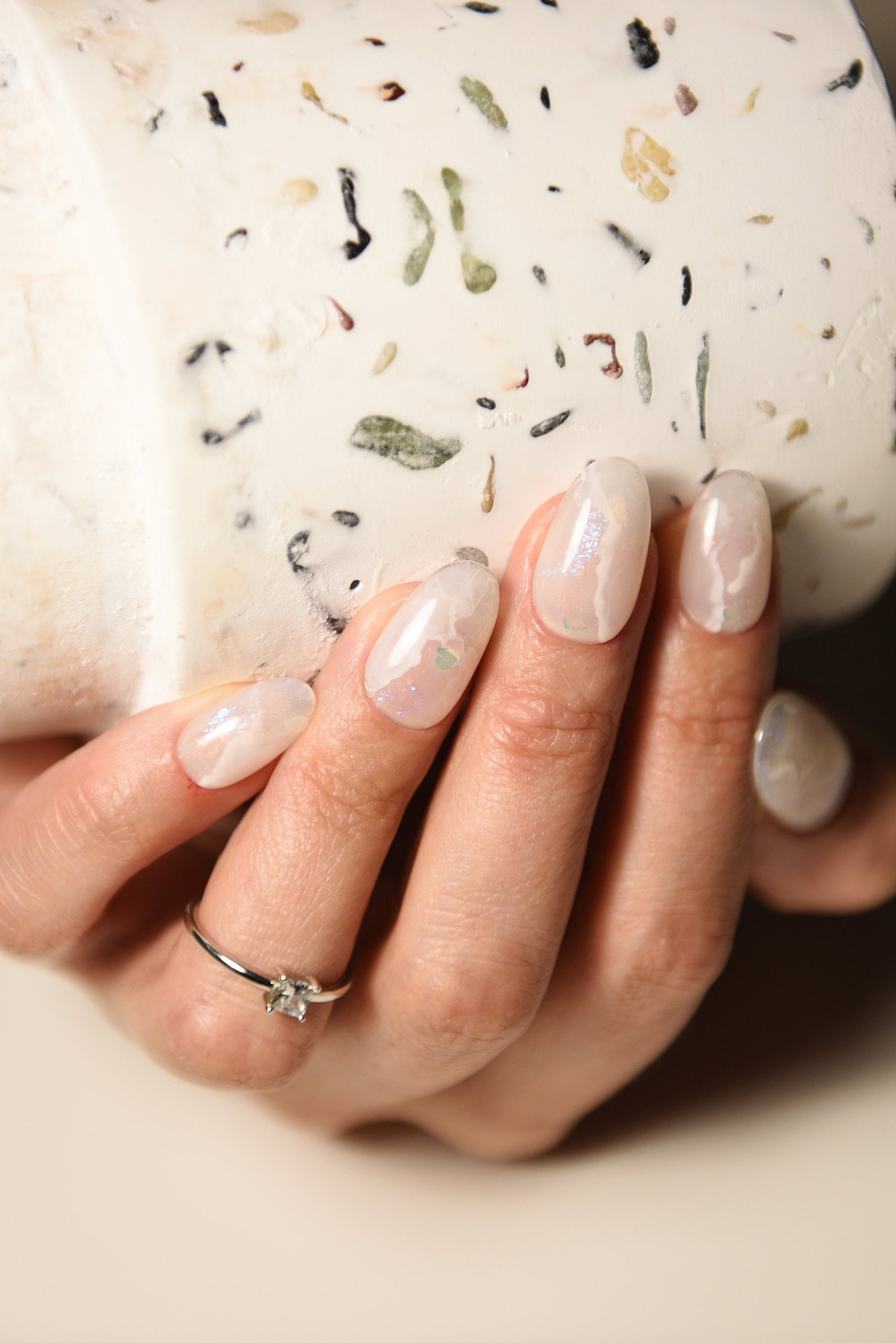 WINTER CRYSTAL acrylic STONE – Luxury Handmade Reusable Press On Nails