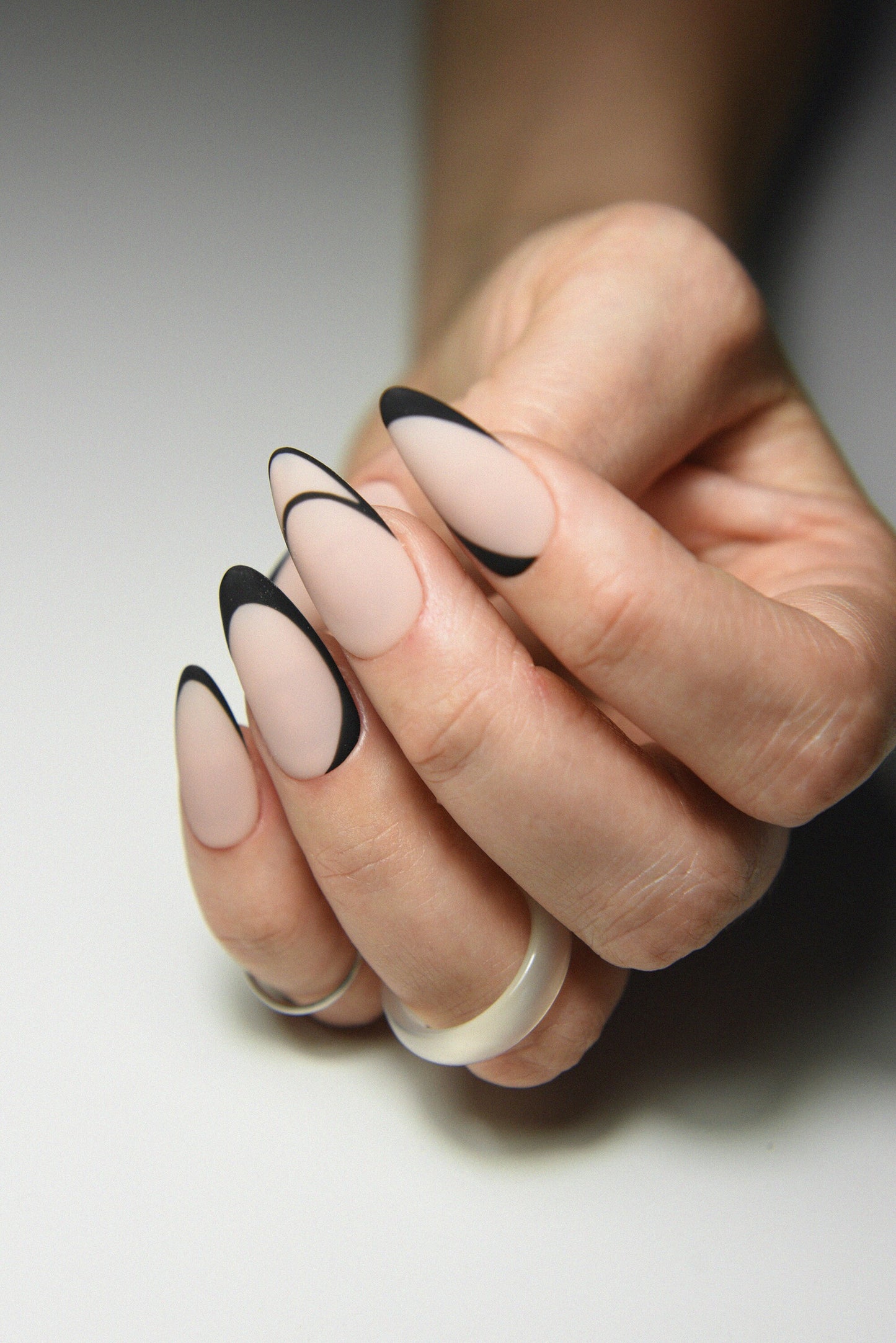 Abstract Lines Press On Nails – Handmade Reusable Custom Set | Glossy or Matte Finish | Modern Look