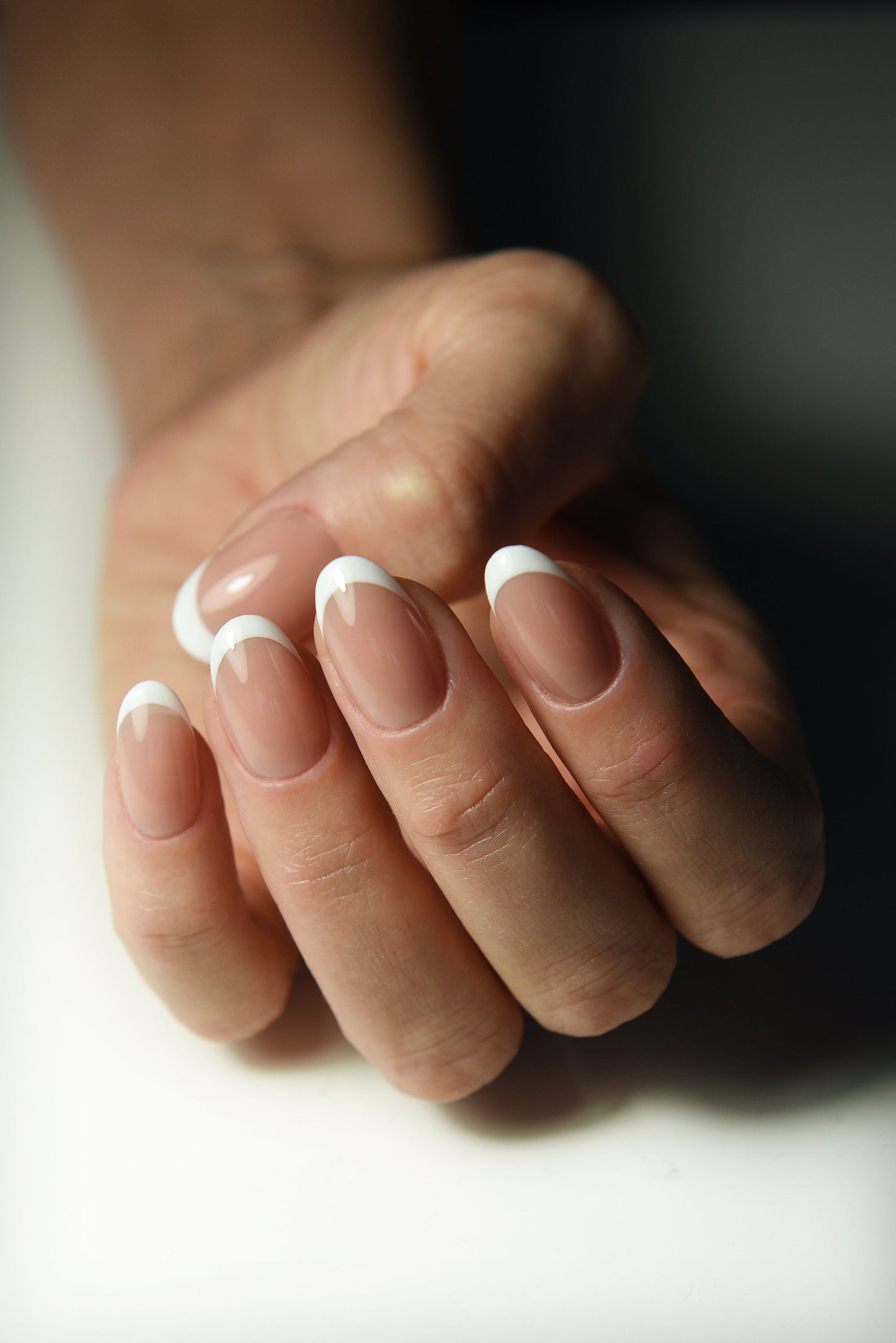 Royal French Press-On Nails | Thin Line Nude Old Money Style | Luxury Handmade Reusable Set | Custom Shape & Length