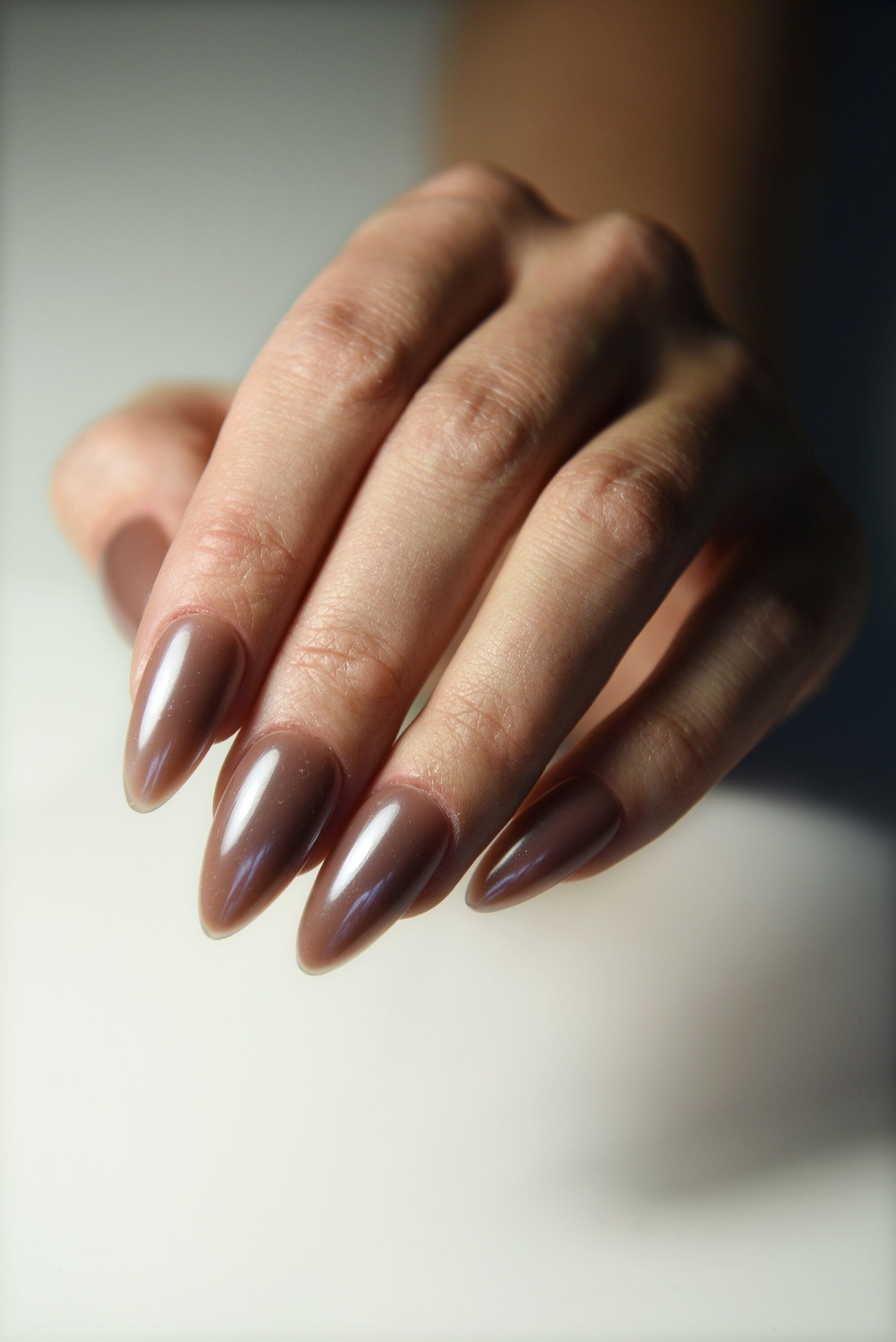 CHOCOLATE GLAZED DONUT | Celebrity | Glossy Handpainted press on nails | Stiletto Oval Almond Square Coffin Balerina | Long Medium Short