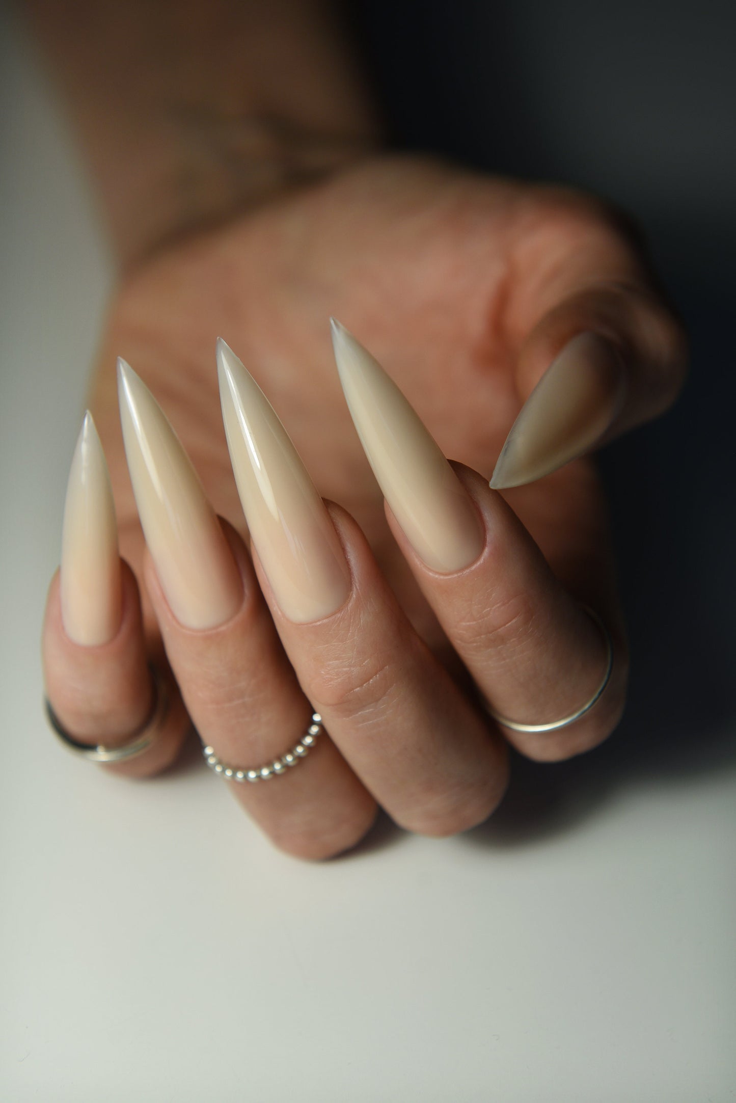NEUTRAL ACRYL | Matte Glossy | Handpainted press on nails | Fake nails | Stiletto Oval Almond Square Coffin Balerina | Long Medium Short
