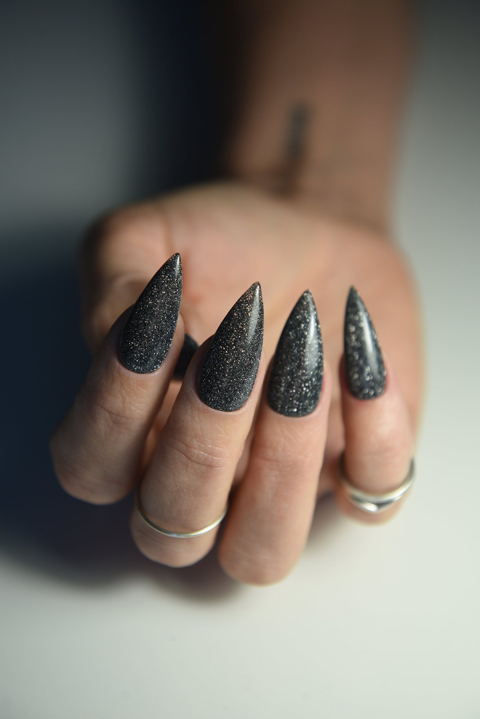 REFLECTIVE GLITTER FLASH – Luxury Handmade Reusable Press On Nails