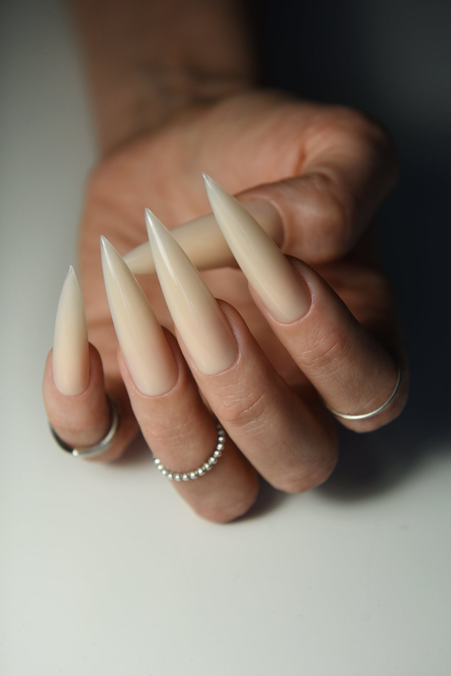 NEUTRAL ACRYL | Matte Glossy | Handpainted press on nails | Fake nails | Stiletto Oval Almond Square Coffin Balerina | Long Medium Short