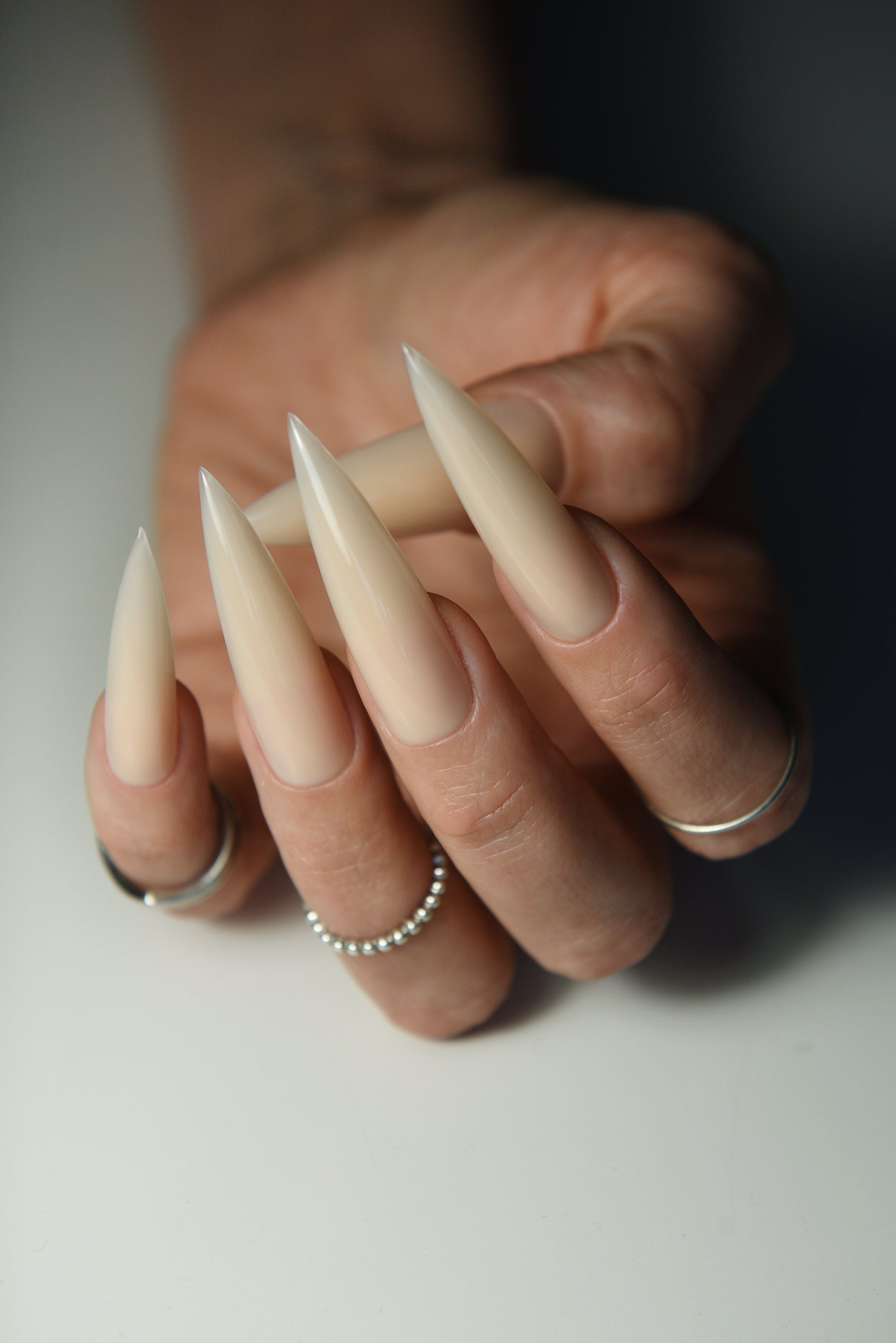 NEUTRAL ACRYL | Matte Glossy | Handpainted press on nails | Fake nails | Stiletto Oval Almond Square Coffin Balerina | Long Medium Short