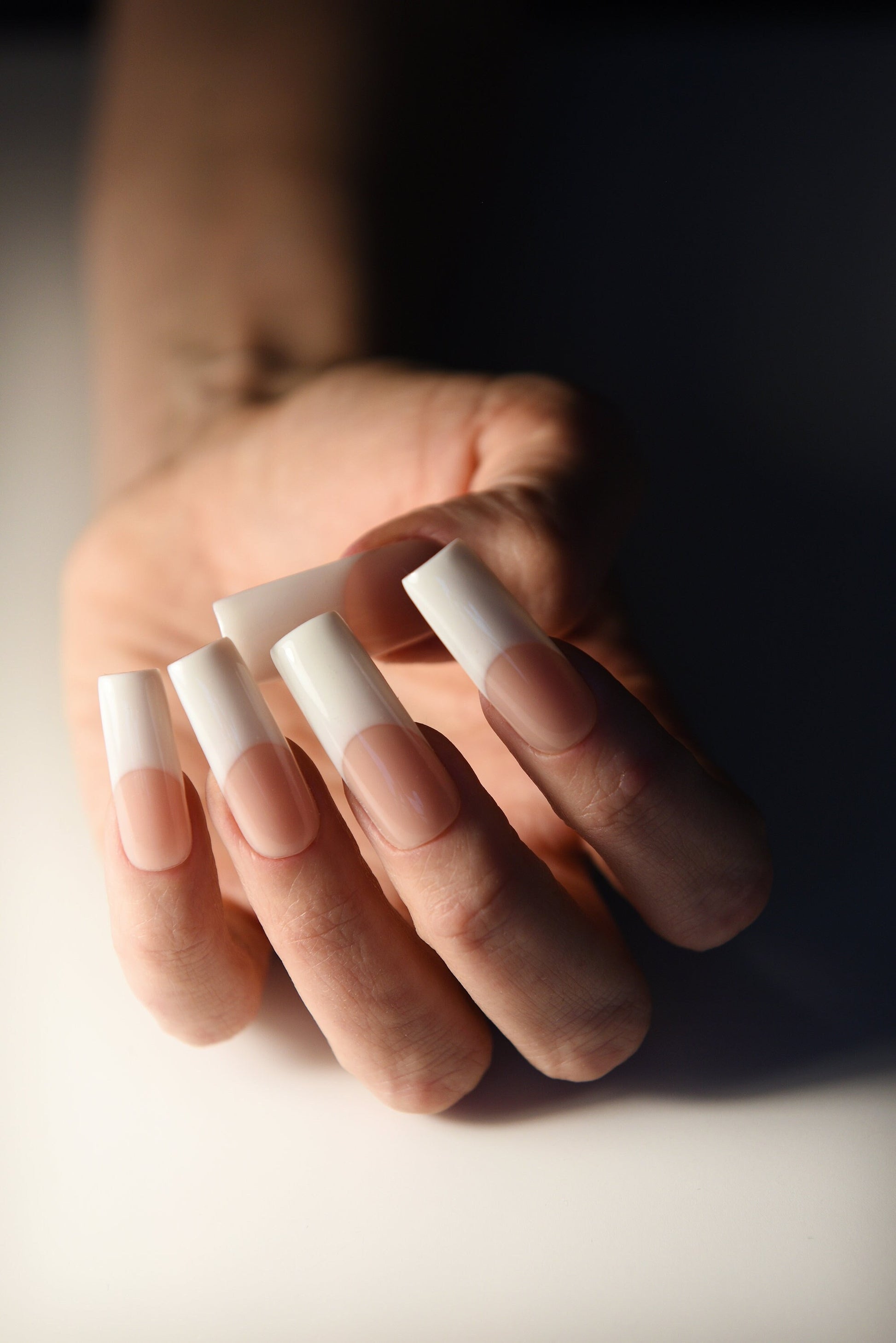 WHITE 90s Y2K FRENCH – Luxury Handmade Reusable Press On Nails