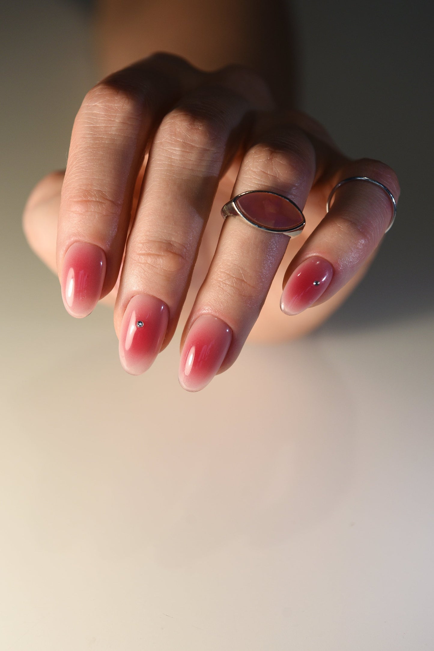 Blush Aura Gel Press On Nails – Handmade Luxury Reusable Set, Custom Glossy Nude Press-Ons