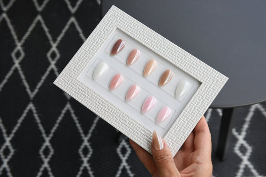 Glazed Donut Press On Nails: Strawberry, Chocolate, Milky & more! Chrome Almond, Coffin, Stiletto, Square, Oval in long, medium, short – Luxury Handmade Reusable Press On Nails