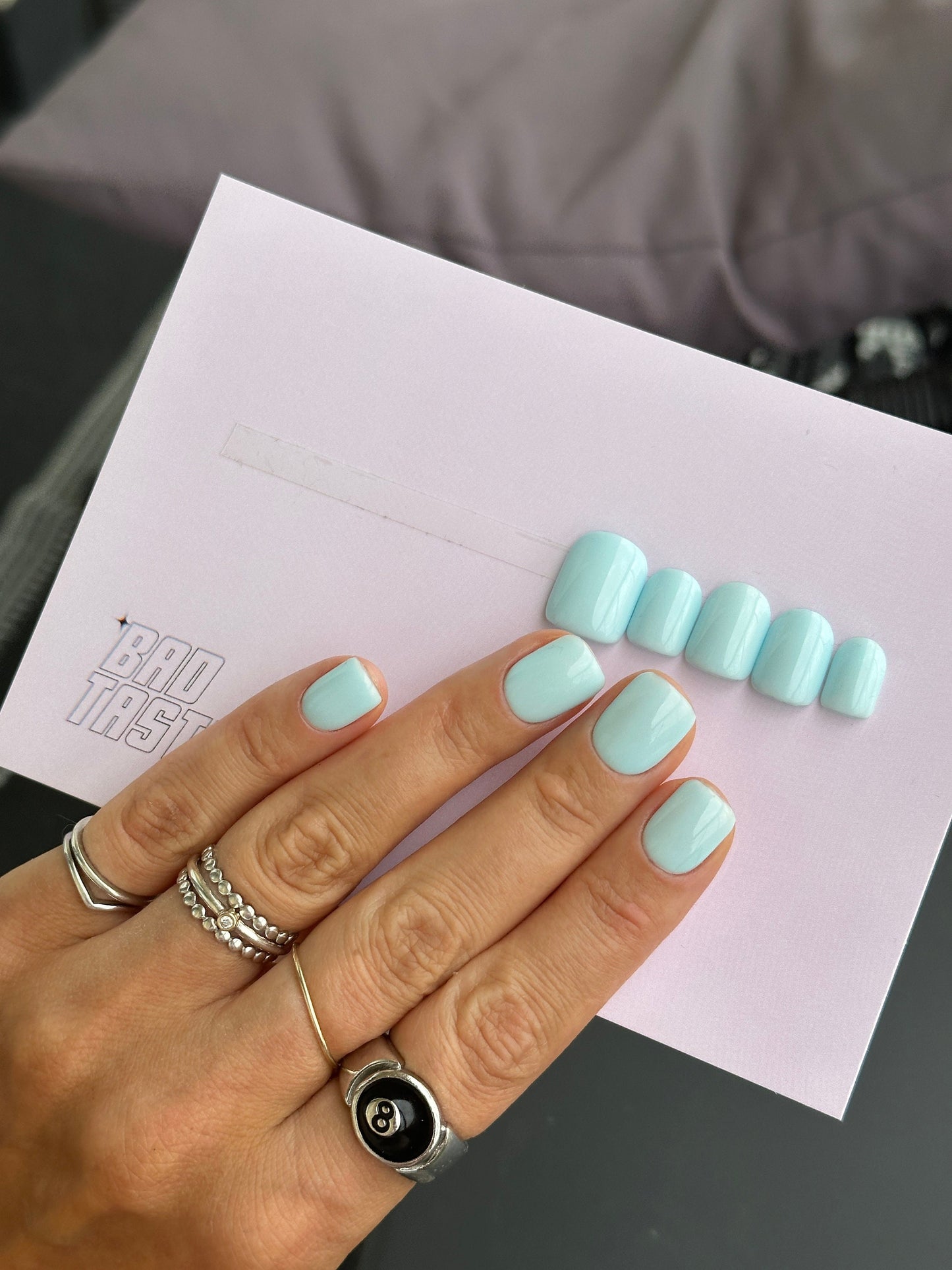 Blueberry Milk Nails! Hit for Summer 2023. Set of 10 reusable baby blue nails in short, medium, long and almond, square, coffin, oval, etc – Luxury Handmade Reusable Press On Nails