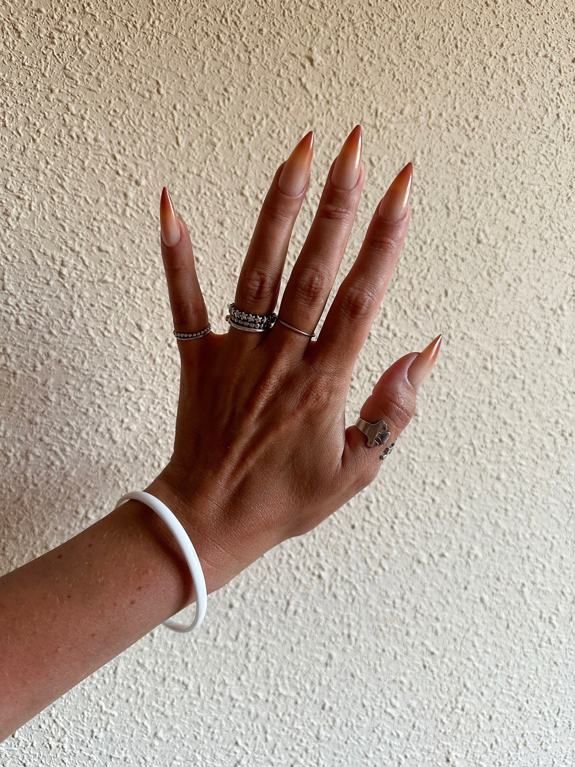 Ombre Tiramisu Holiday set of 10 acrylic like press on nails for women - beach, wedding, office and party! Long, medium, short and XL long – Luxury Handmade Reusable Press On Nails