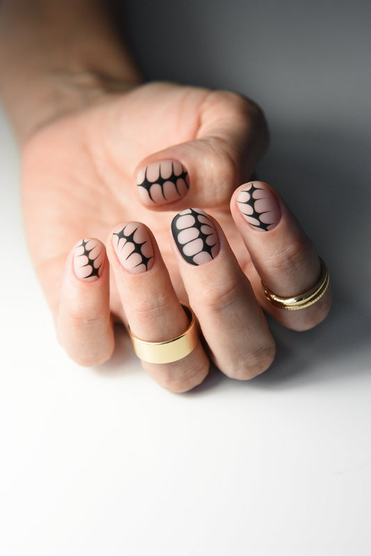 Y2K tribal minimalist - matte, glossy, short, medium, long, squoval oval square coffin almond stiletto press on nails, reusable acrylic like – Luxury Handmade Reusable Press On Nails