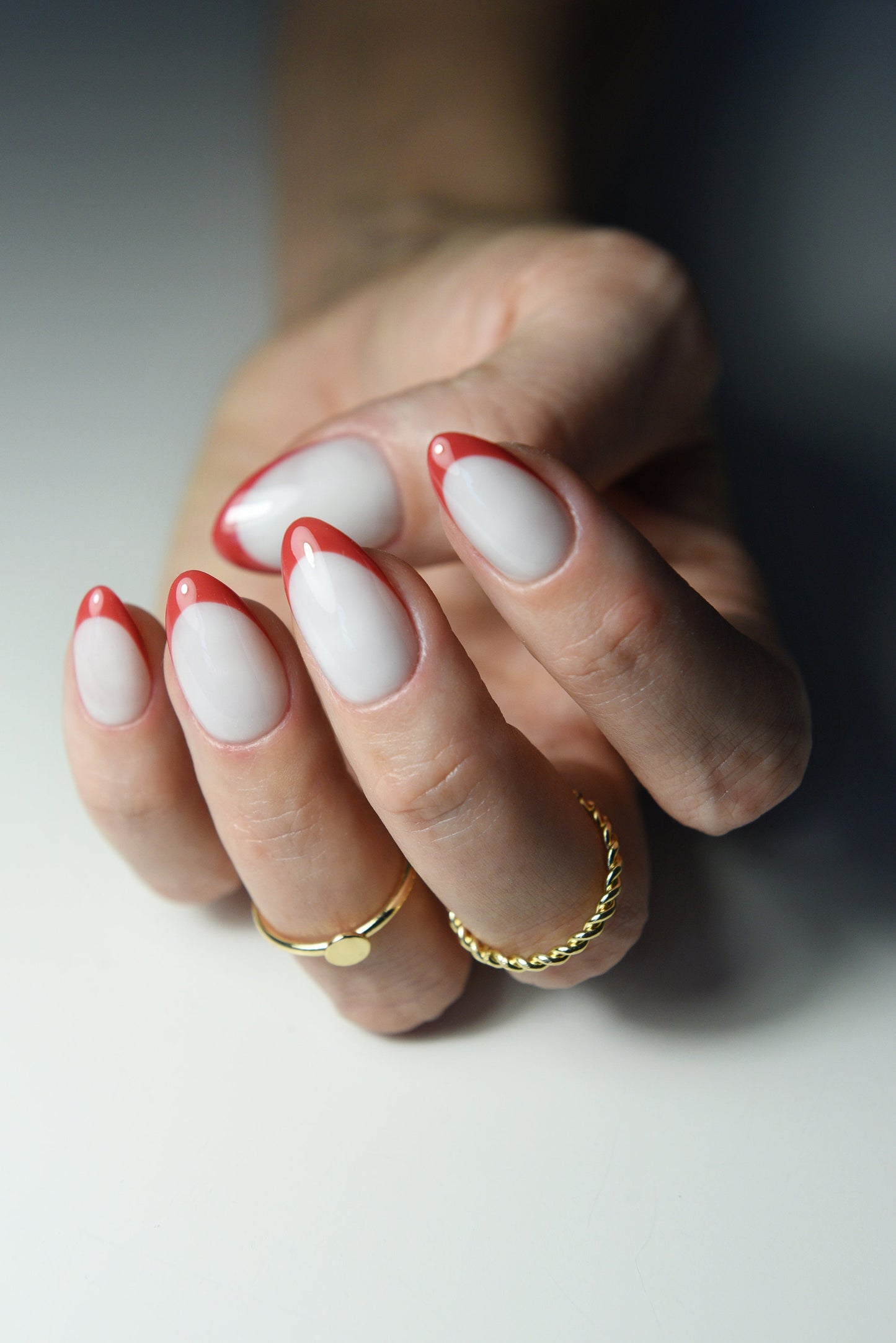 White Red French Set Of Press On Nails, gift for her, long, short coffin, almond, stiletto custom set reusable luxury, love a date – Luxury Handmade Reusable Press On Nails