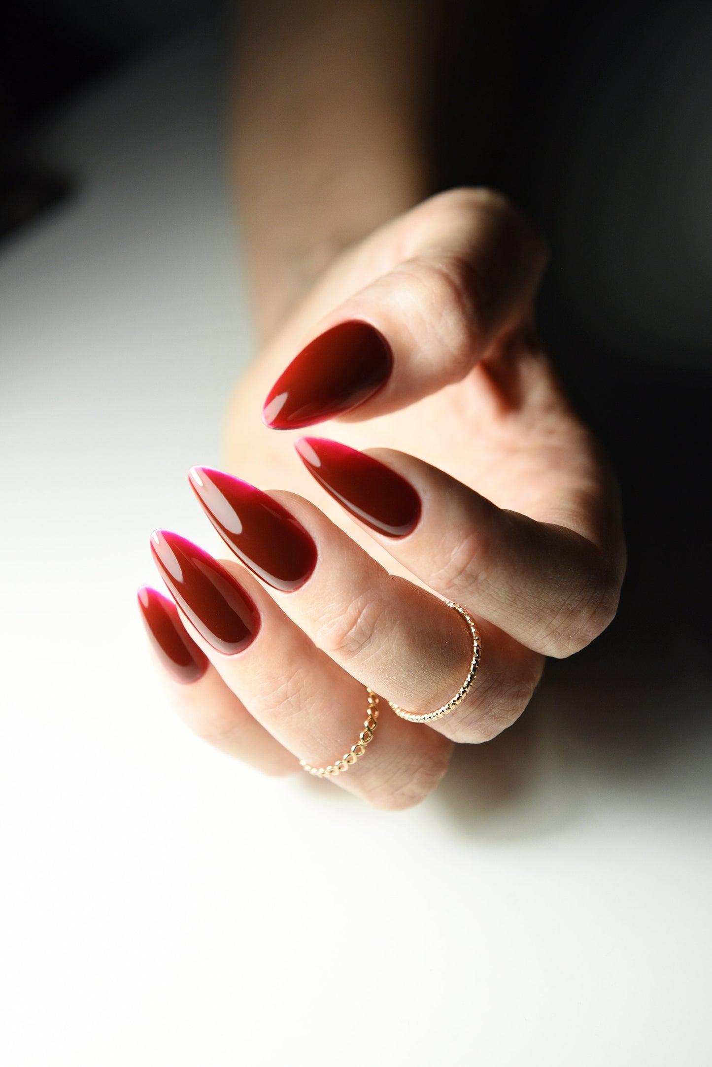 JELLY RED Korean Nail Art Christmas Gift, Press On Nails, acrylic quality coffin, almond, stiletto, square, oval long, medium, short, japan