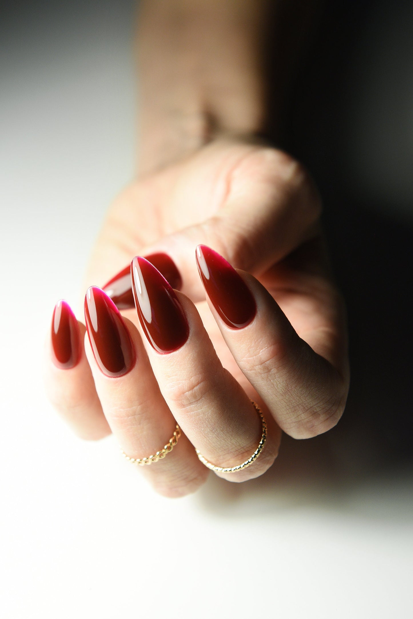 JELLY RED Korean Nail Art Christmas Gift, Press On Nails, acrylic quality coffin, almond, stiletto, square, oval long, medium, short, japan