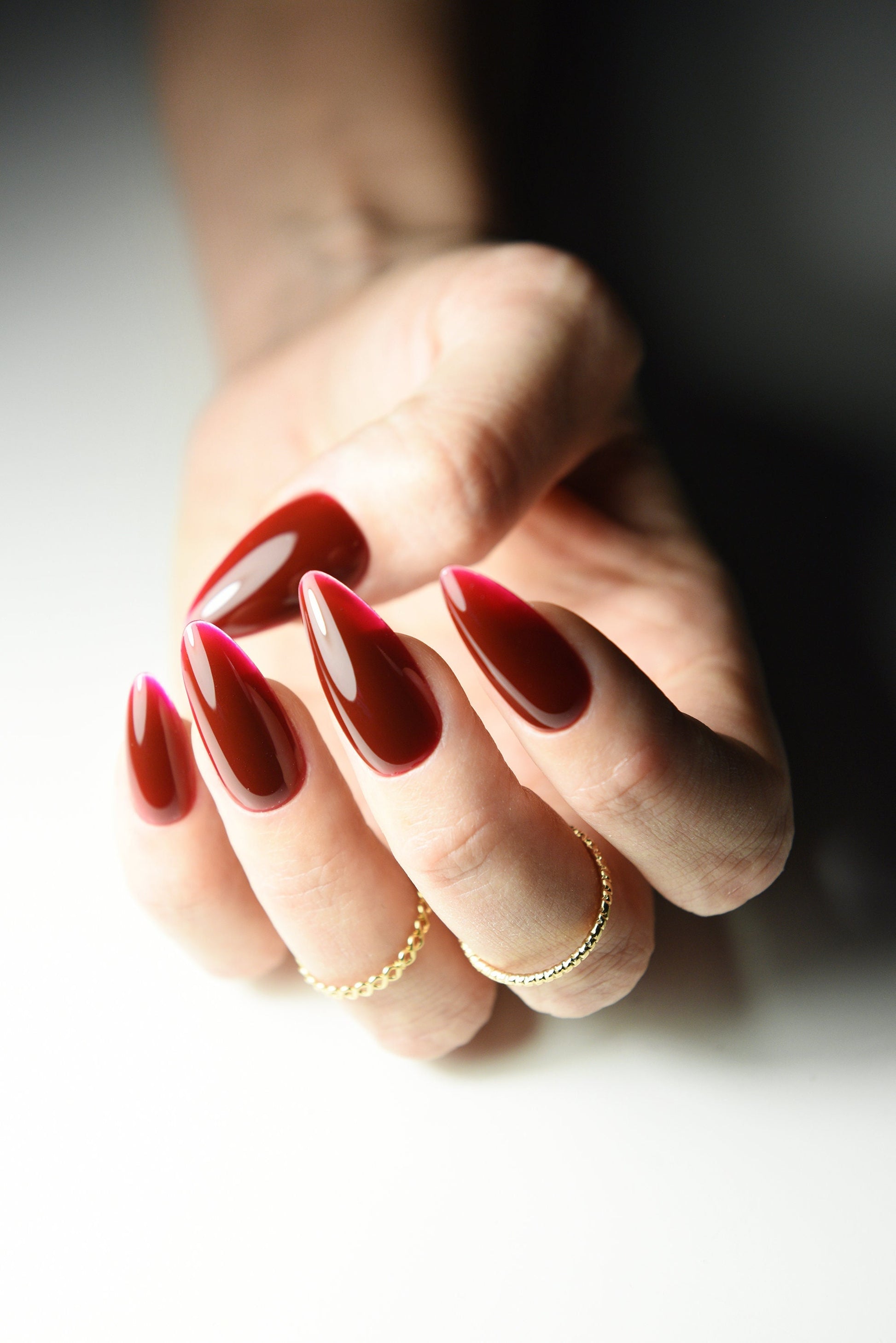 JELLY RED Korean Nail Art Christmas Gift, Press On Nails, acrylic quality coffin, almond, stiletto, square, oval long, medium, short, japan