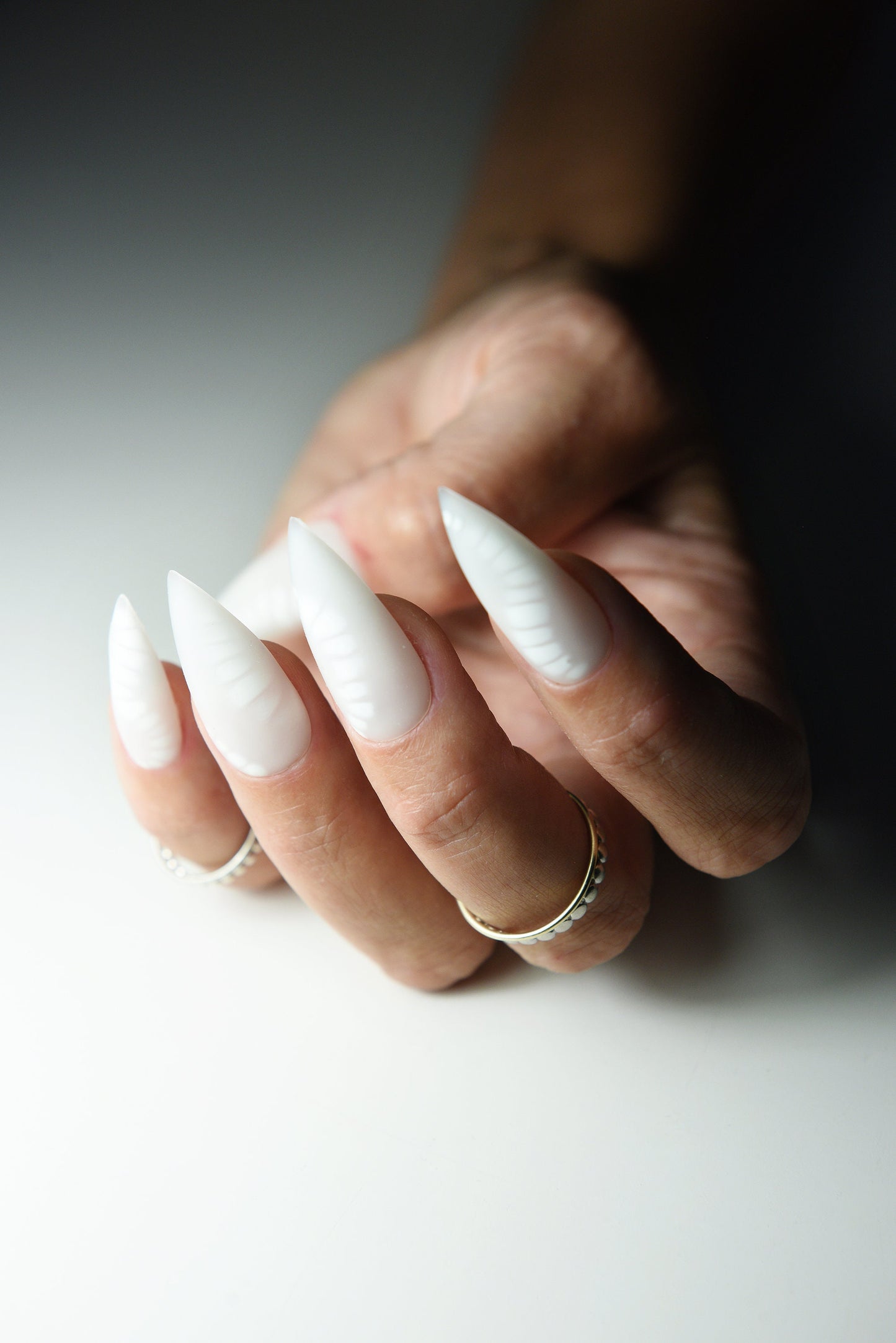 Blooming Press-On Nails Set for Spring | Milky White Handmade Nails | Custom Shape & Length | Fashion Gift | Reusable Luxury Nail Art