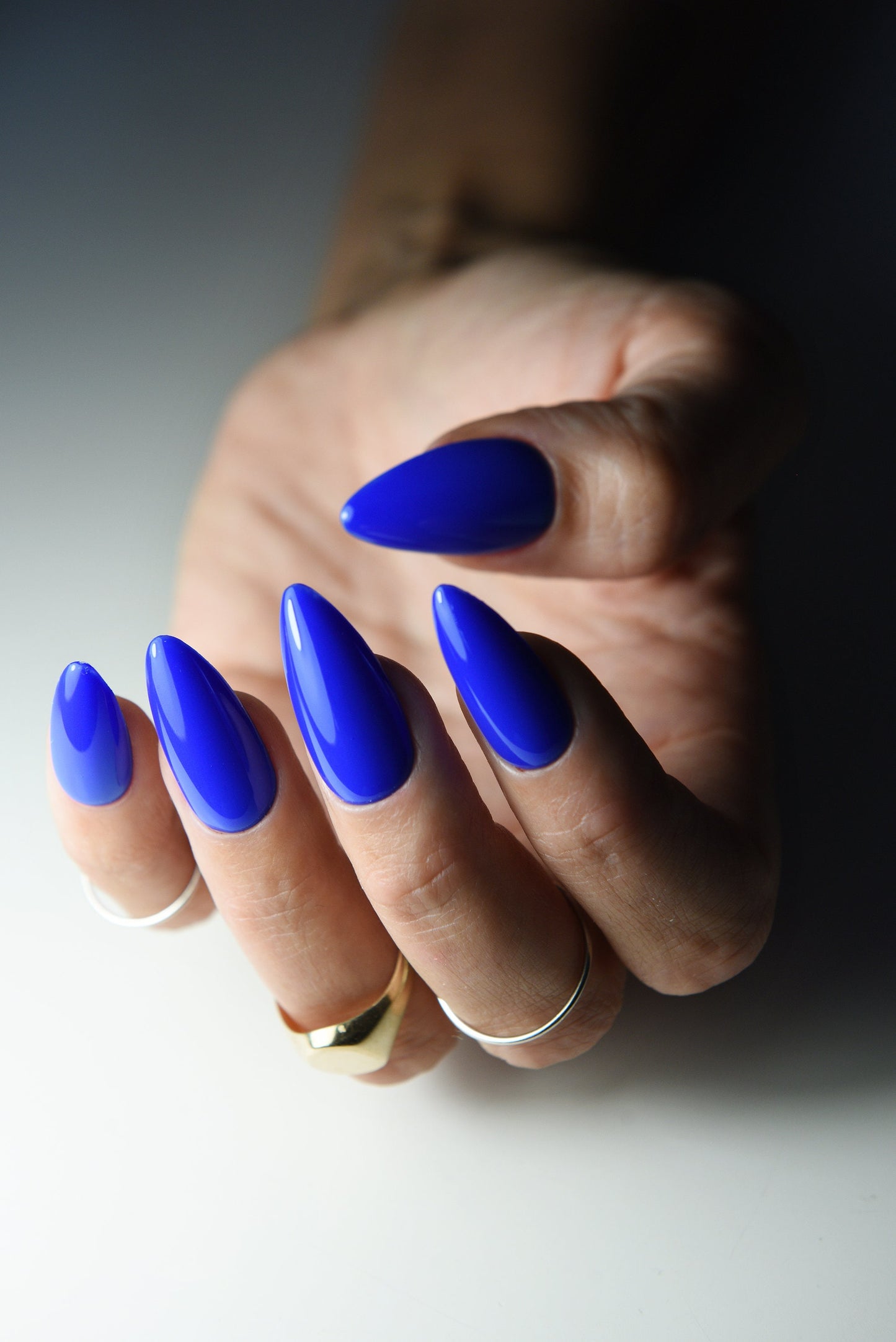 Indigo Cobalt Blue – Handmade Reusable Press On Nails – Summer Acrylic Set