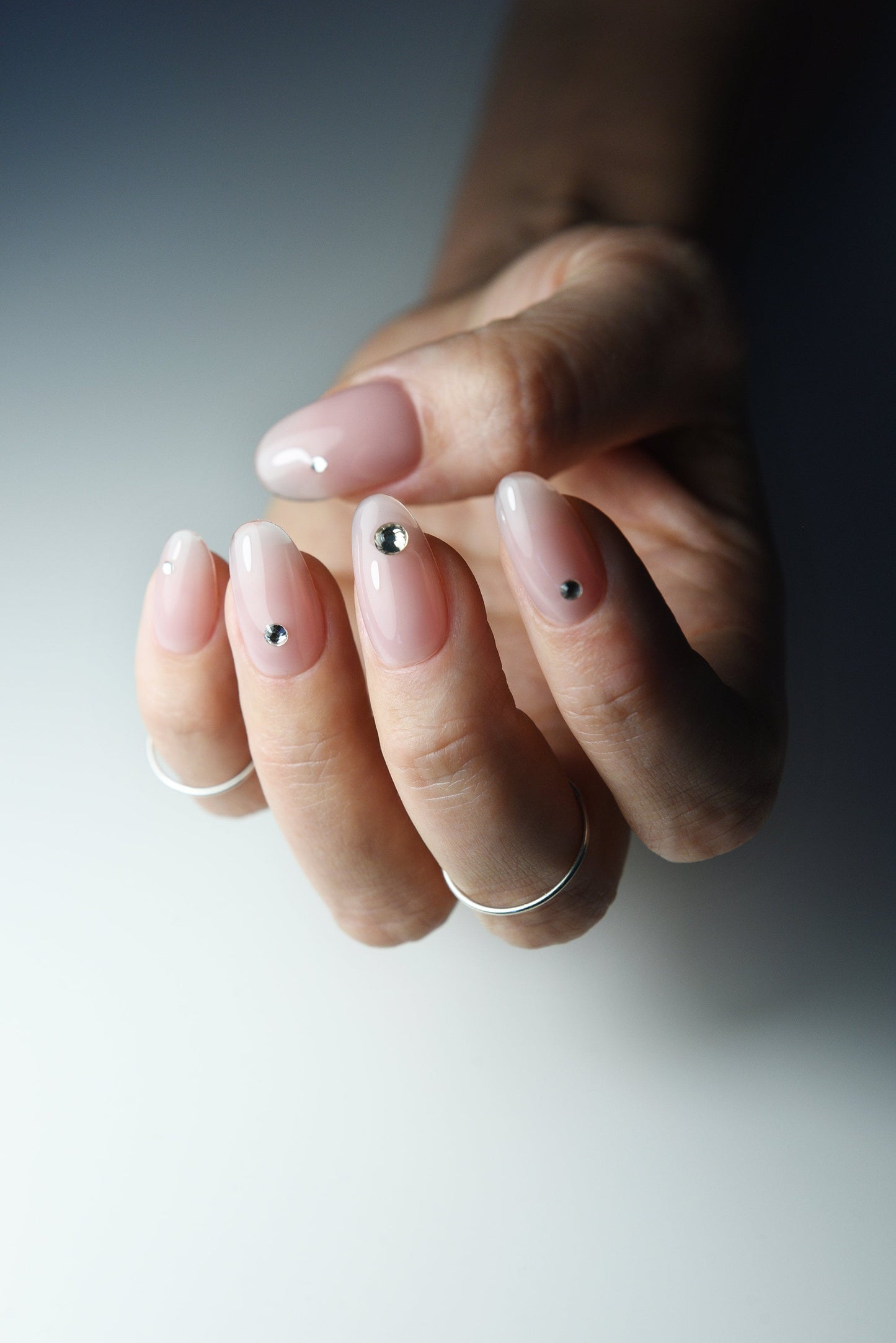 Sparkling Nudes Press-On Nails Set | Spring & Summer, Wedding, Gift for Daughter or Girlfriend | Handmade Luxury Reusable Nails | Custom Shape & Length