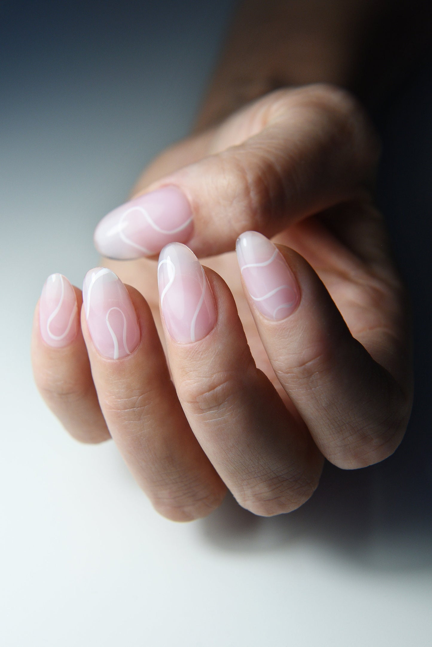 BABY BUBBLEBATH PINK Press On Nails, Abstract Lines, Cute Personalized Gift, Reusable, Handmade Press Ons, Short Square, Long Stiletto – Luxury Handmade Reusable Press On Nails