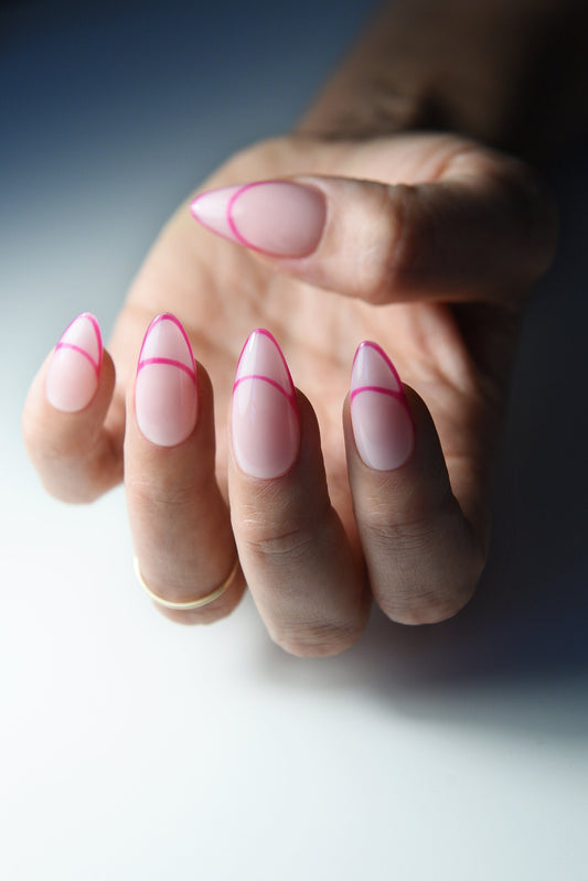 SUMMER NEON PINK French Press On Nails Bubble Gum Strong Builder Base, Handmade, Reusable, cute girly set fake nails, like acrylics on, long – Luxury Handmade Reusable Press On Nails