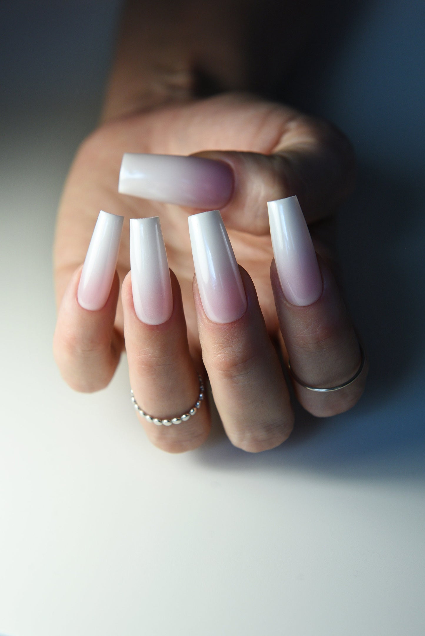 Chrome Babyboomer Press On Nails – Handmade Pink Bridal Set | Custom Reusable Luxury Nails for Wedding