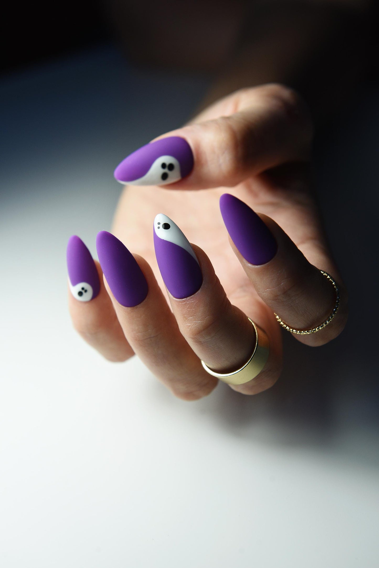 BOO GHOST PURPLE Press On Nails for halloween, happy, cute spooky nails for october, nail set girl, reusable, handmade nail art, goth gift