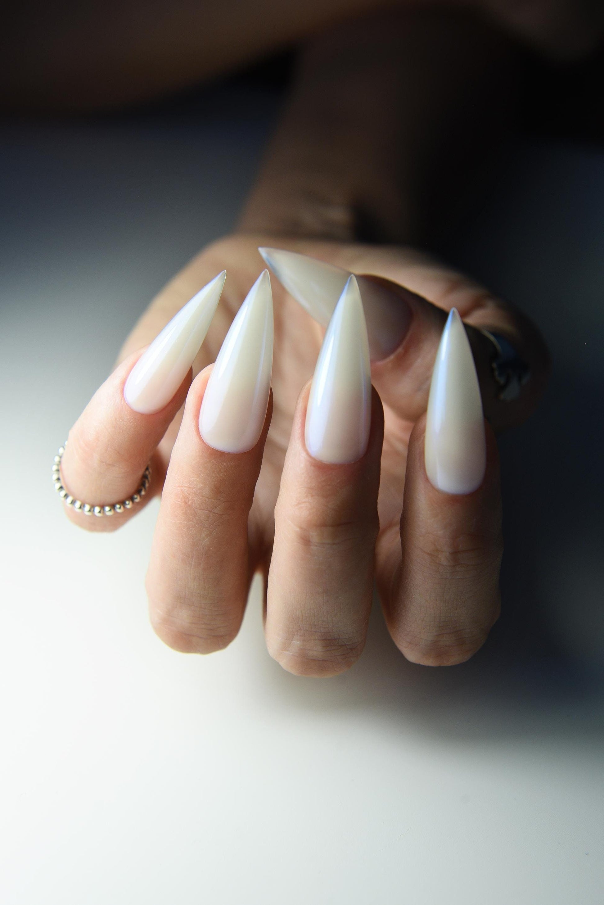 IBIZA COCONUT BUTTER Set, Aurora Electro Blue, Handpainted press on nails, reusable long stiletto party nails, short square, gift for girl – Luxury Handmade Reusable Press On Nails