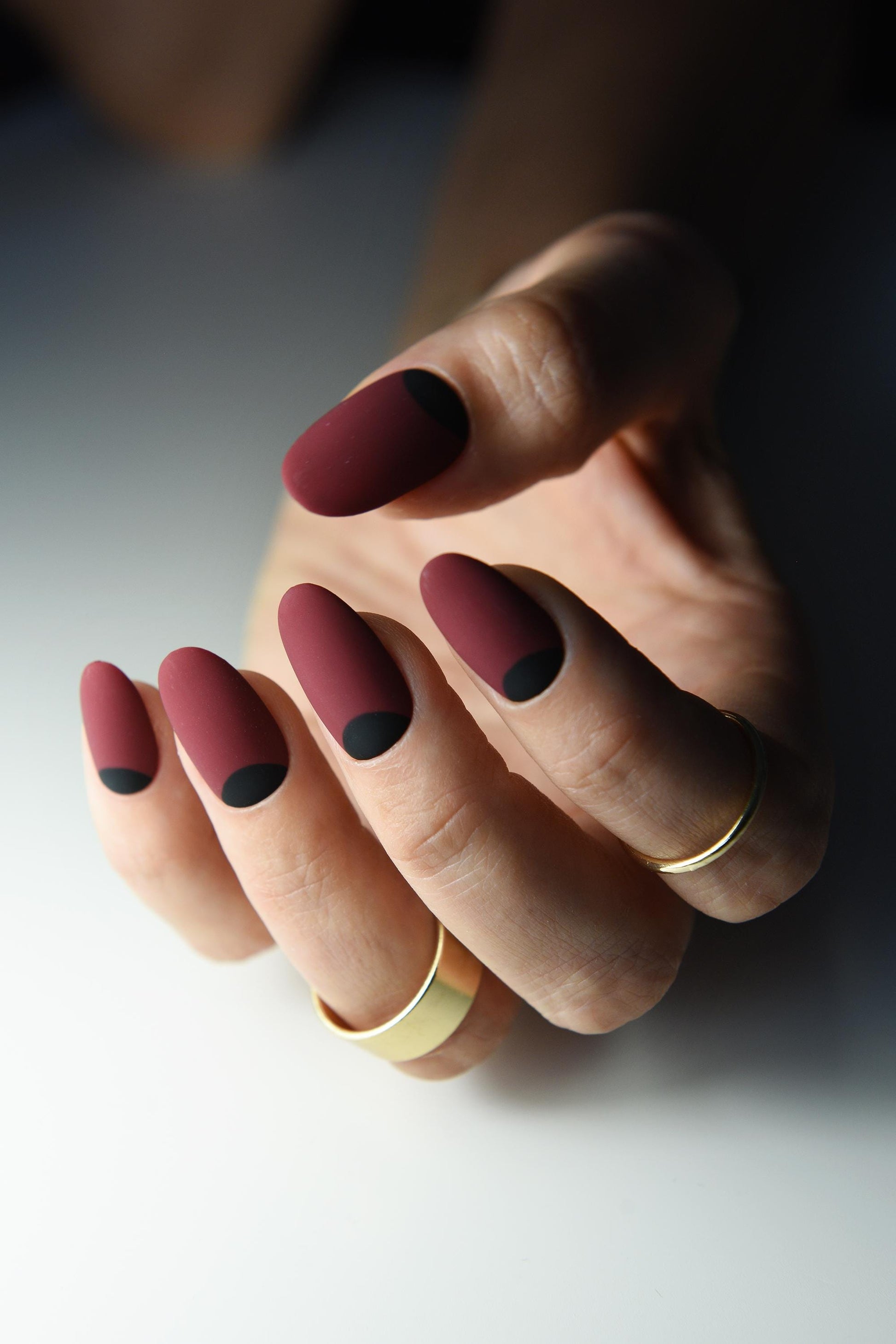 BURGUNDY WINE Press On Nails, for autumn, fall, cozy demure set, short oval nails, long stiletto, reusable, handmade personalised girl gift