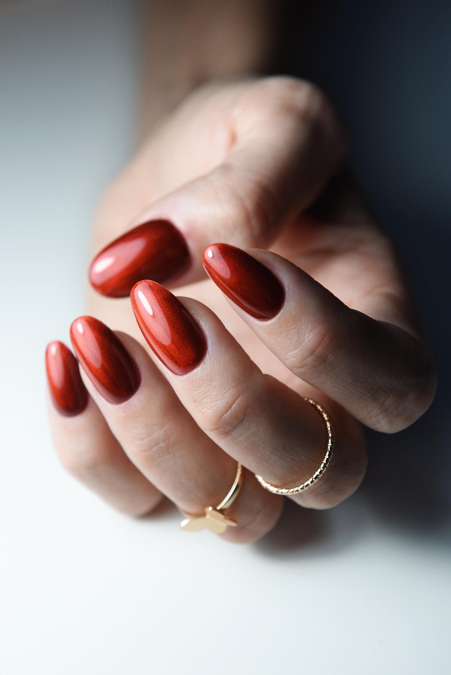 Cherry Red Cat Eye Press-On Nails – Hot Victory Red, Handmade Reusable Set for Spring & Summer