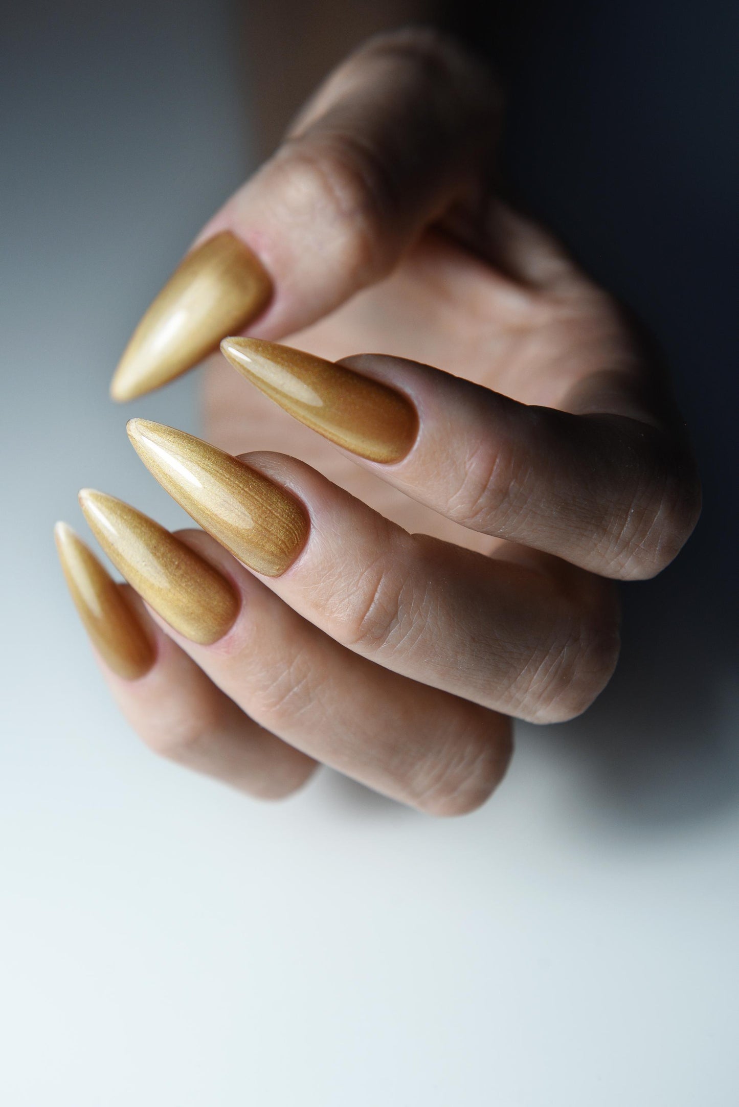 GOLDIE Golden Honey Nude Shiny Press On Nails | Spring Fresh Set Salon Quality | Gel pressons | Acrylic Quality | Gift For Date | Stiletto