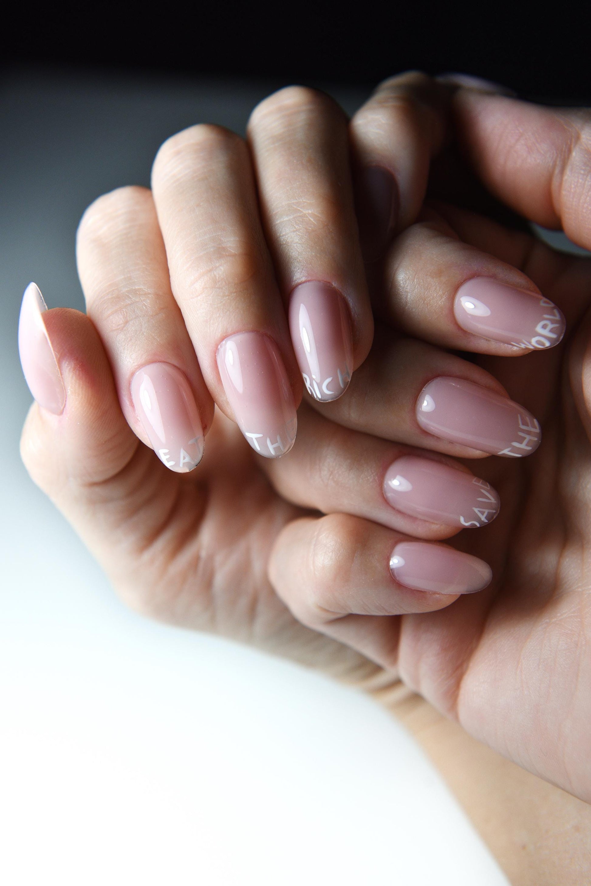 MANIFEST Your Text French Subtle Press On Nails, first date nails, cute, girly, gift for punk, pink reusable, custom, handmade set, long