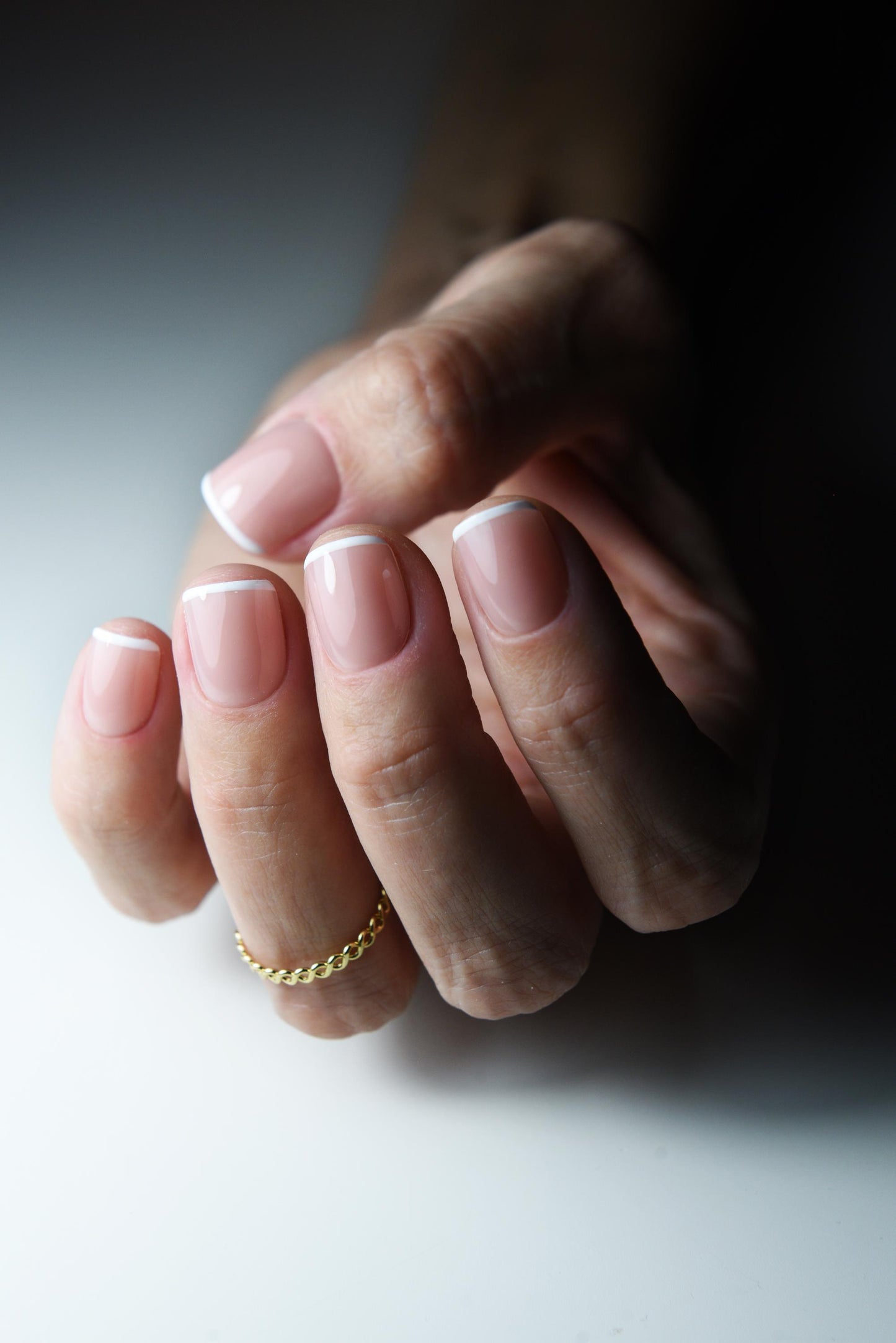 Micro French Press-On Nails – Nude Minimalist Handmade Gel Set