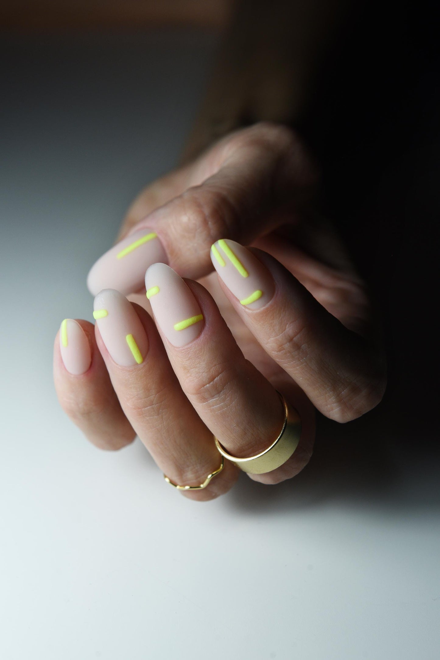 Glow-in-the-Dark Neon Press-On Nails – 3D Nude Matte Oval | Reusable Custom Festival Set