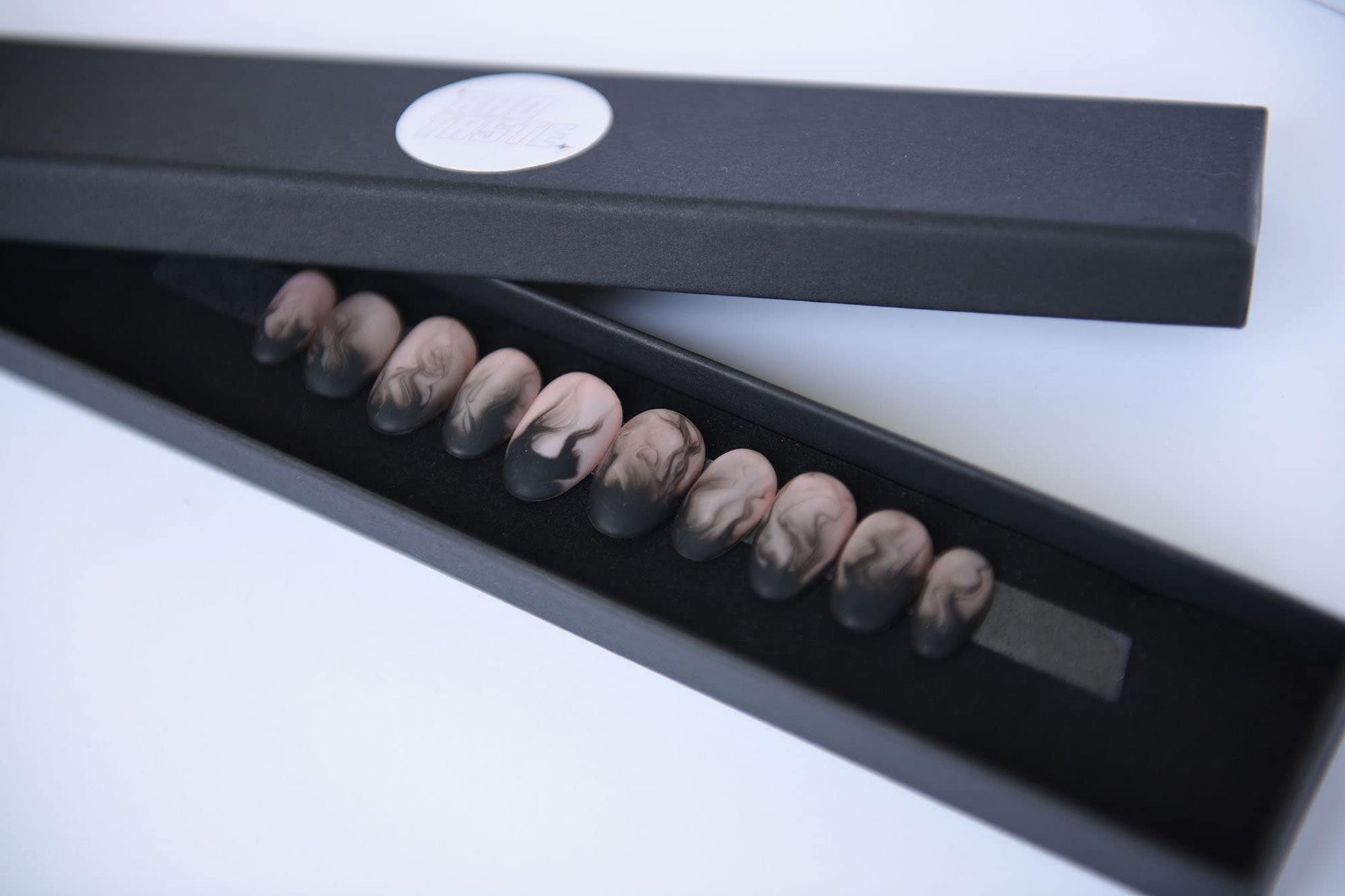 SMOKE | Matte | Handpainted press on nails | CUSTOM fake nails | Stiletto Oval Almond Square Coffin Balerina | Long Medium Short