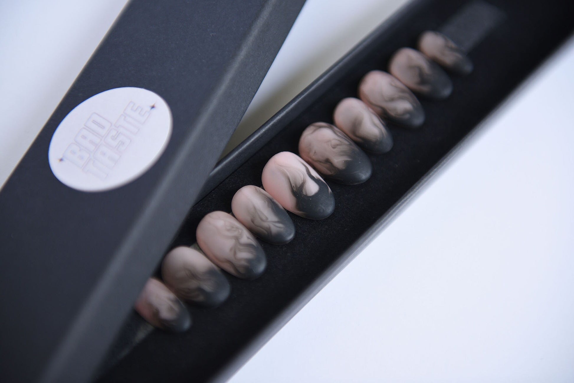 SMOKE | Matte | Handpainted press on nails | CUSTOM fake nails | Stiletto Oval Almond Square Coffin Balerina | Long Medium Short