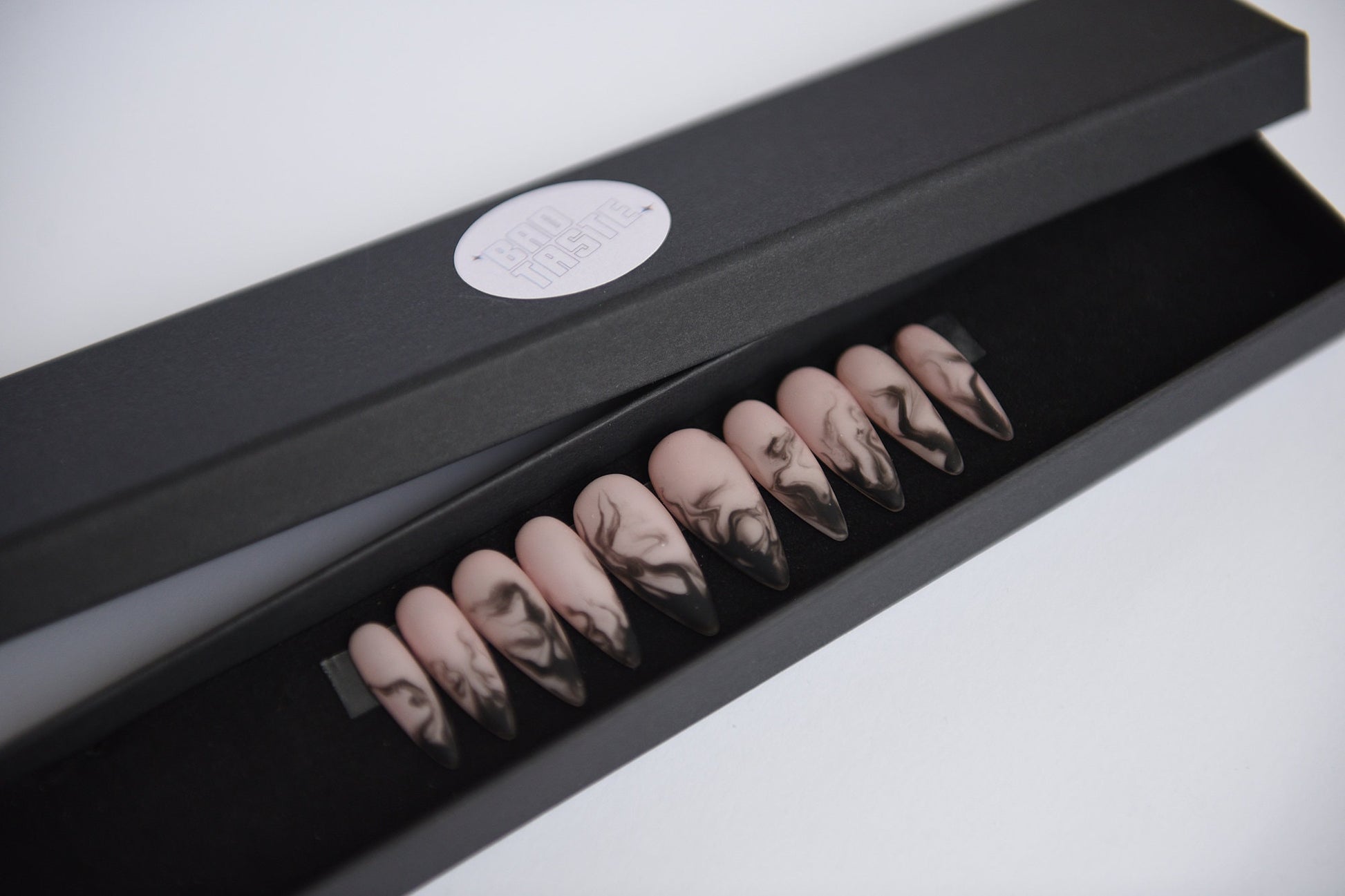 SMOKE | Matte | Handpainted press on nails | CUSTOM fake nails | Stiletto Oval Almond Square Coffin Balerina | Long Medium Short