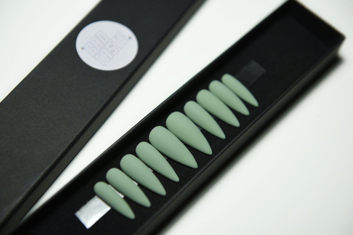 MATCHA GREEN – Matte Green Press On Nails | Handmade Reusable Fake Nails