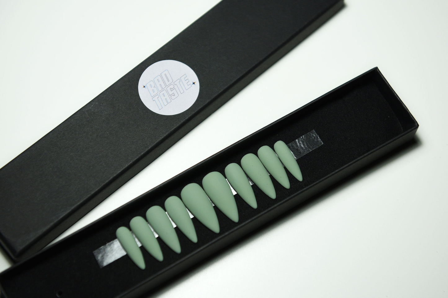 MATCHA GREEN – Matte Green Press On Nails | Handmade Reusable Fake Nails