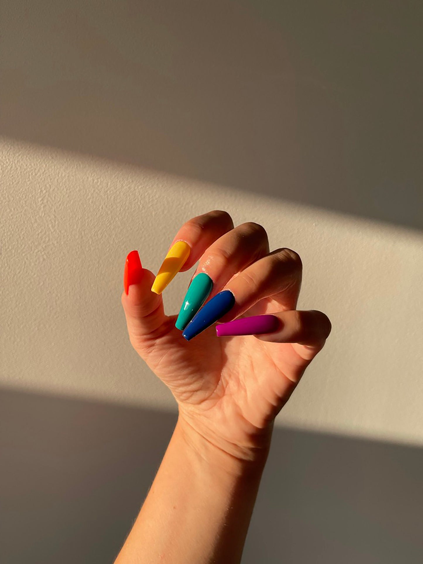 LGBT+ Pride Rainbow Nails – Handmade Reusable Press On Nail Set | Custom Colors