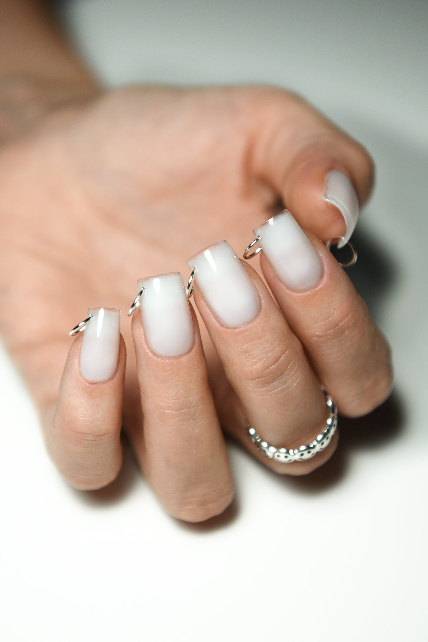 Pierced Milky B*tch Press-On Nails – Glossy, Handmade & Reusable