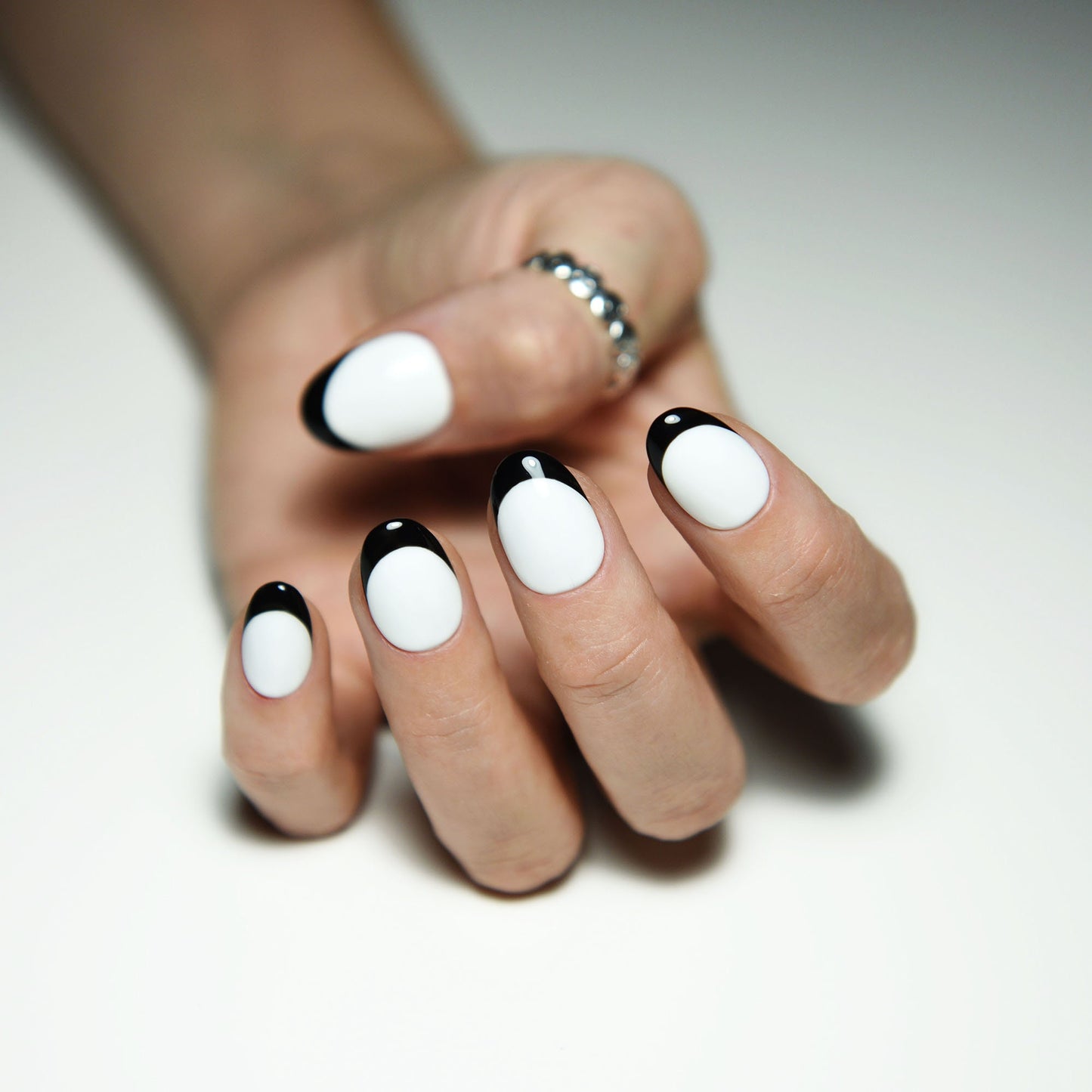 Selena Y2K Negative French Press-On Nails | Luxury Handmade Reusable Set | Glossy or Matte | Custom Shape & Length