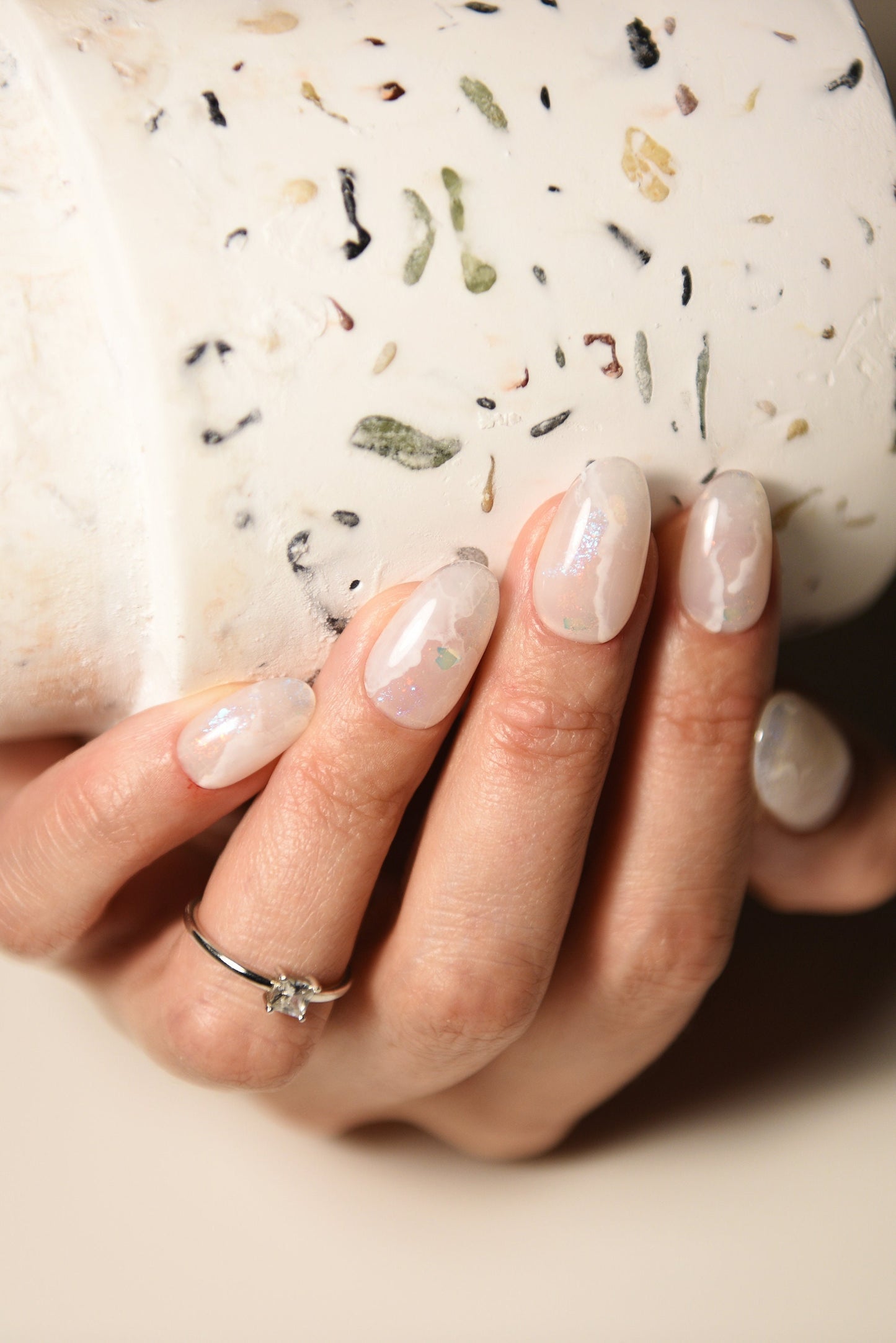 WINTER CRYSTAL acrylic STONE – Luxury Handmade Reusable Press On Nails